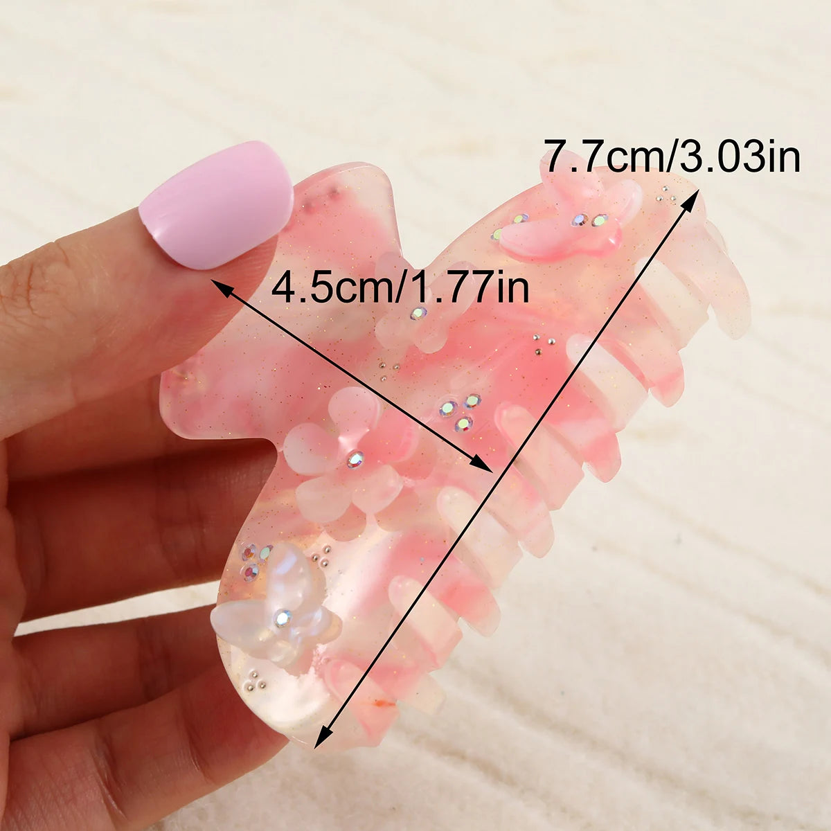 1 piece pink butterfly hair claw clip|hair clip|barrette|hair accessories