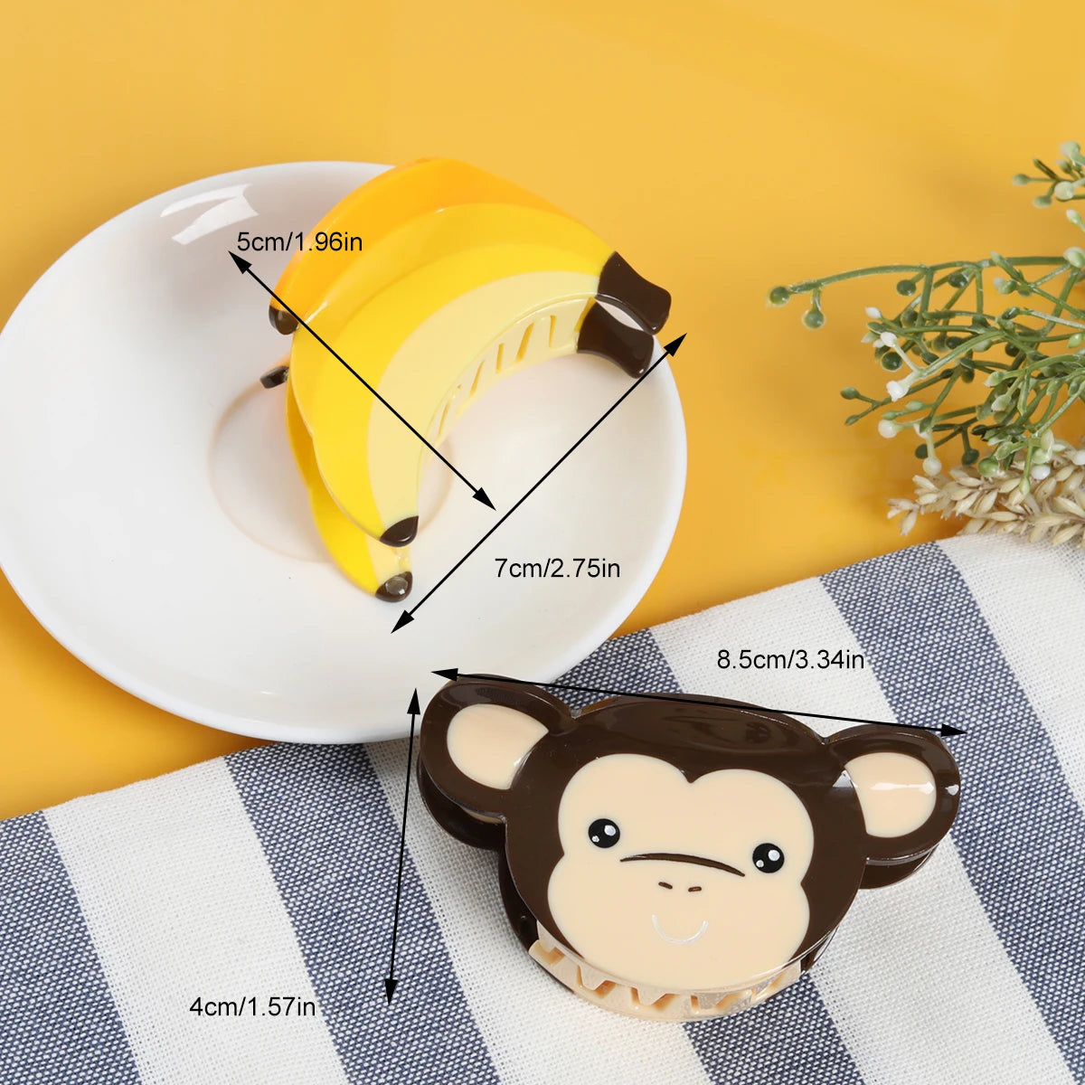 1 piece monkey/banana hair claw clip|hair clip|barrette|hair accessories
