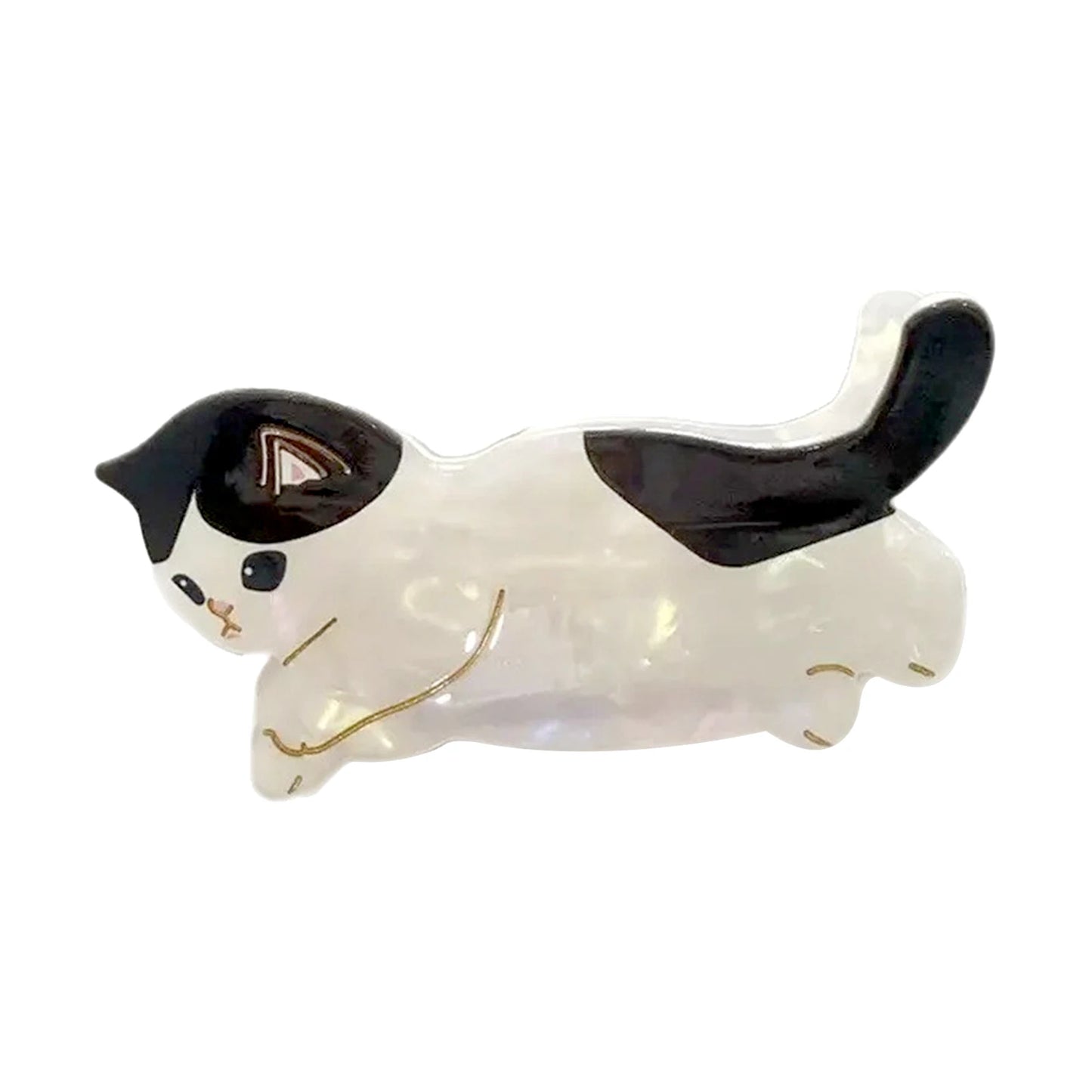 Cute black and white Cat Hair Claw Clip