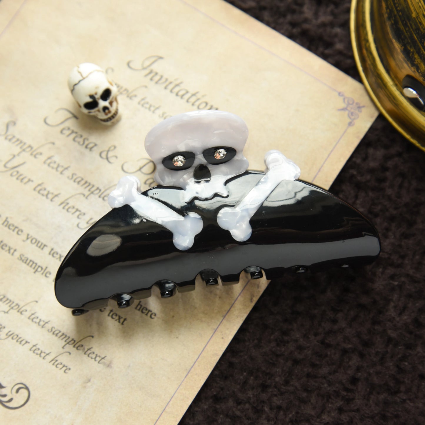 1 piece halloween skull hair claw clip|hair clip|barrette|hair accessories