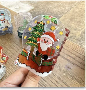 Snowglobe Christmas Hair Claw Clip