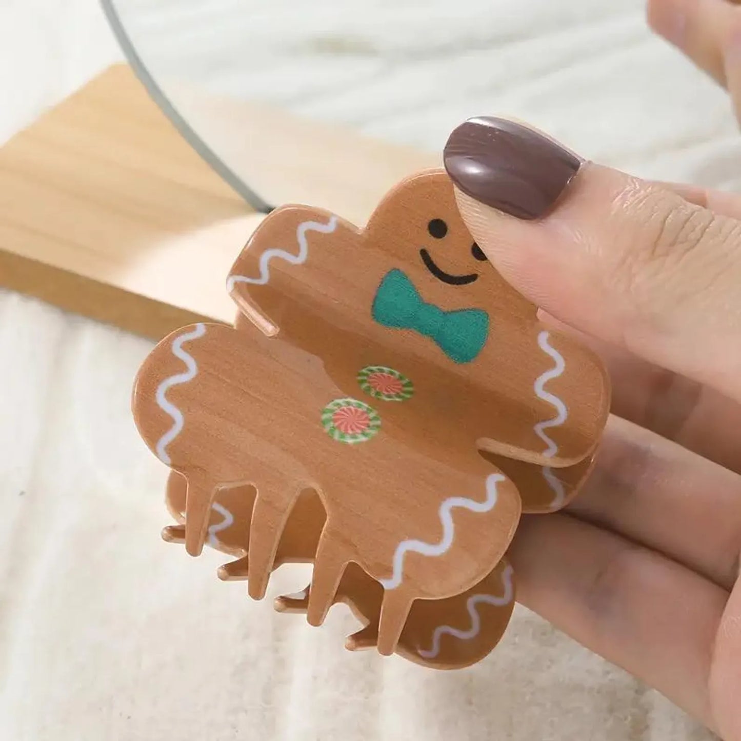1 piece mini gingerbread hair claw clip|hair clip|barrette|hair accessories