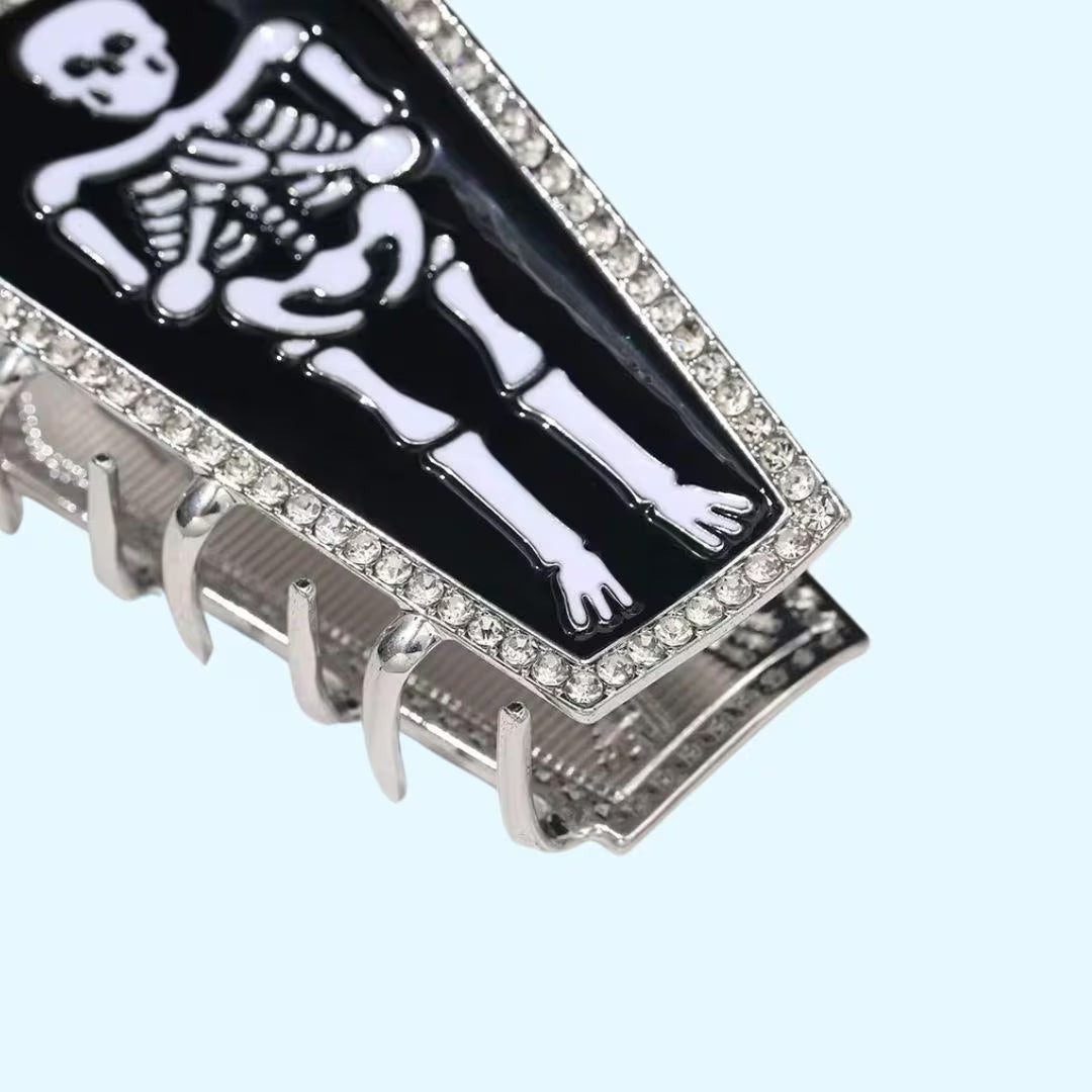 1 piece halloween skelton coffin hair claw clip|hair clip|barrette|hair accessories