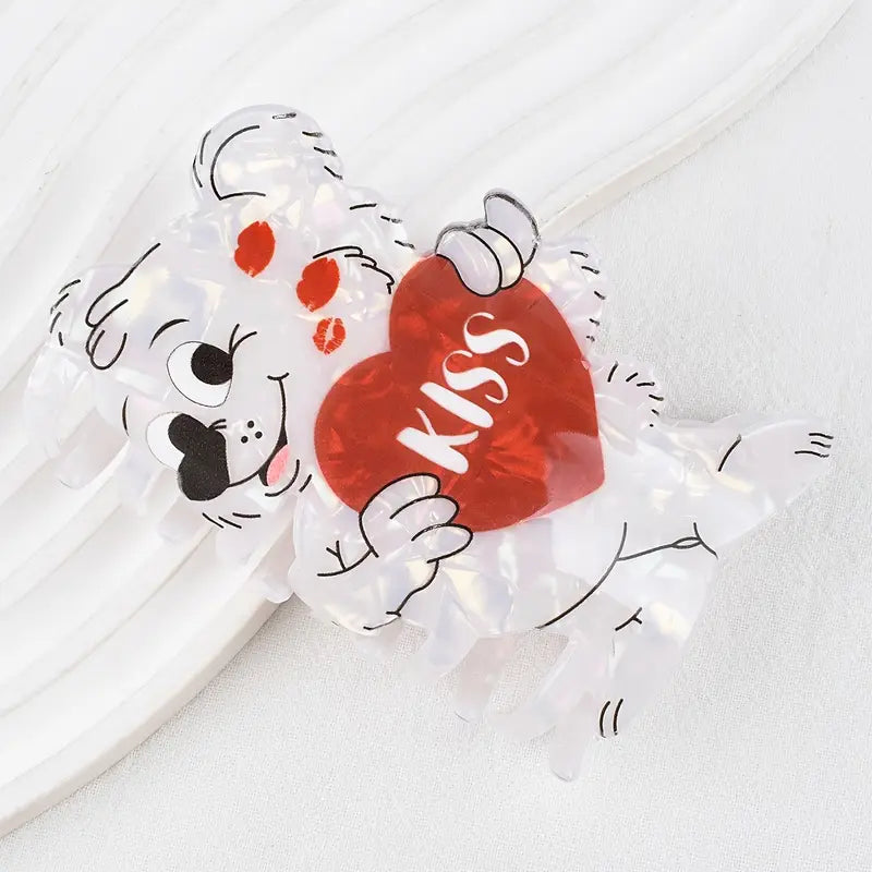 1 piece cartoon bear heart hair claw clip|hair clip|barrette|hair accessories