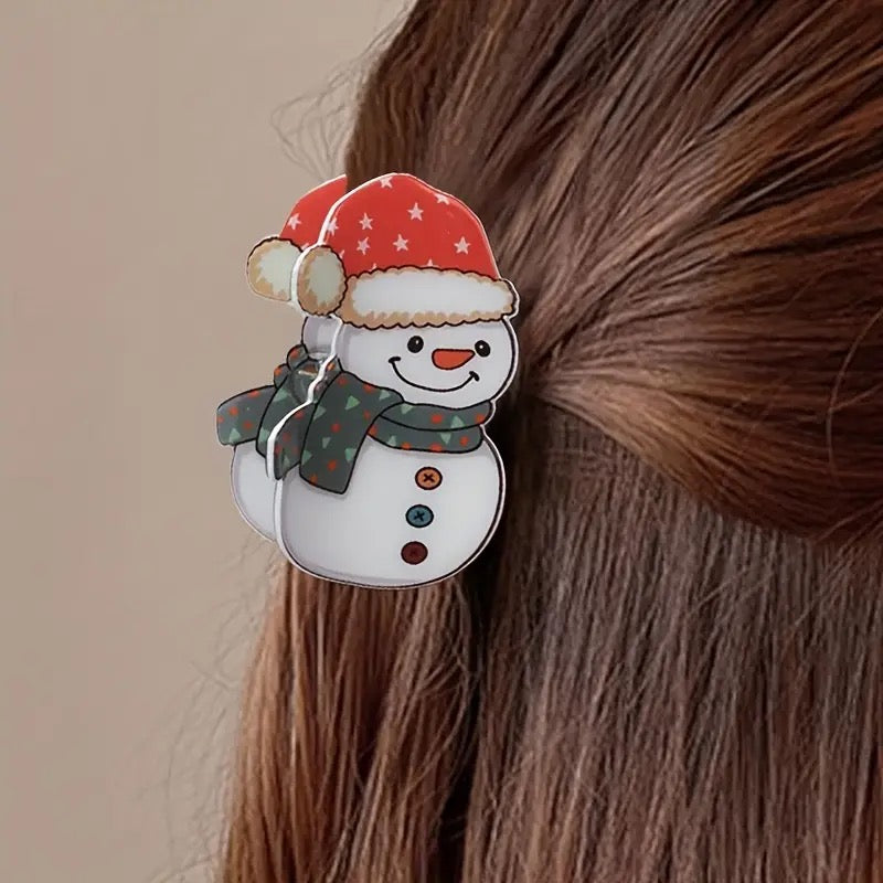 1 piece Snowman hair claw clip|hair clip|barrette|hair accessories