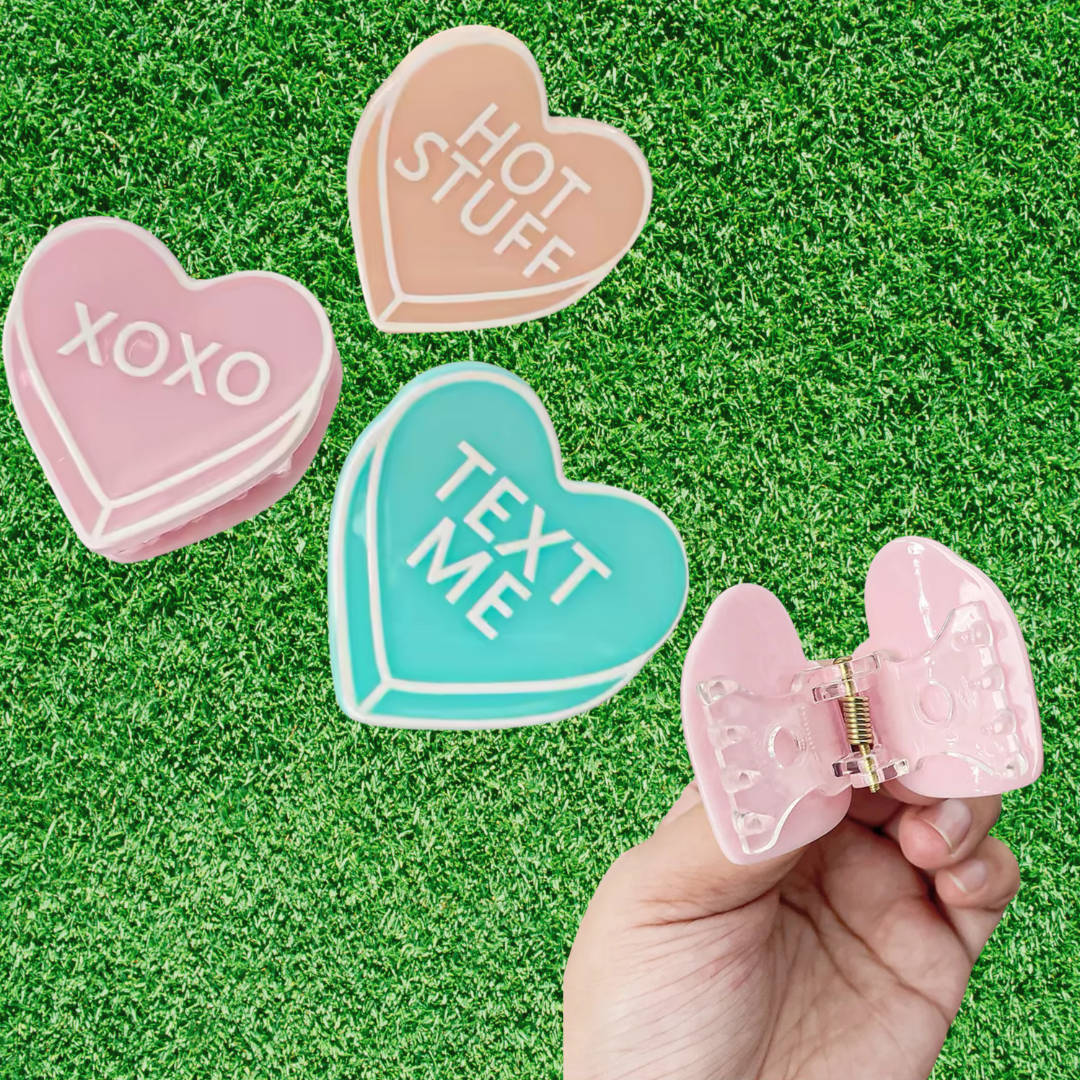 1 piece heart valentines message hair claw clip|hair clip|barrette|hair accessories