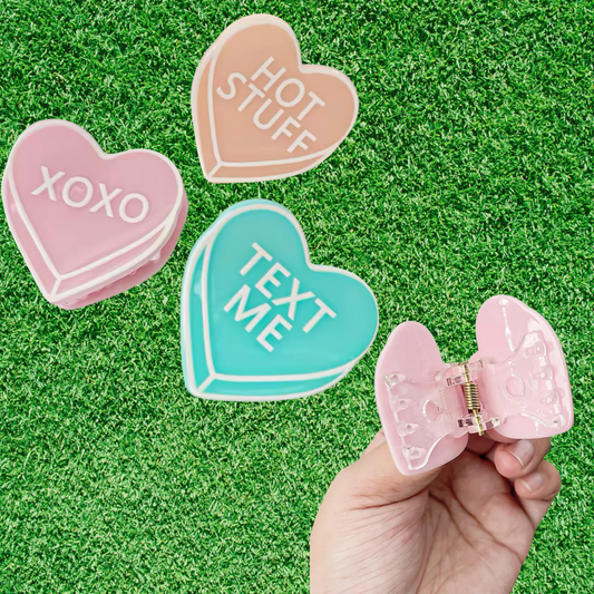 1 piece heart valentines message hair claw clip|hair clip|barrette|hair accessories