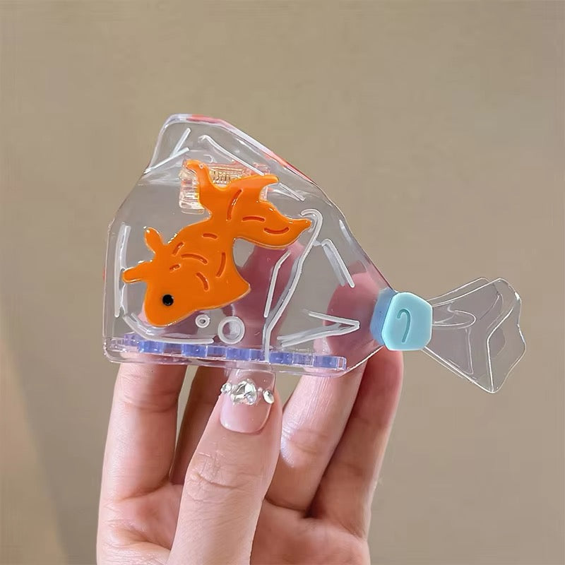 1 piece fish in a bag hair claw clip|hair clip|barrette|hair accessories