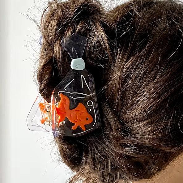 1 piece fish in a bag hair claw clip|hair clip|barrette|hair accessories