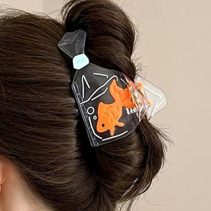1 piece fish in a bag hair claw clip|hair clip|barrette|hair accessories