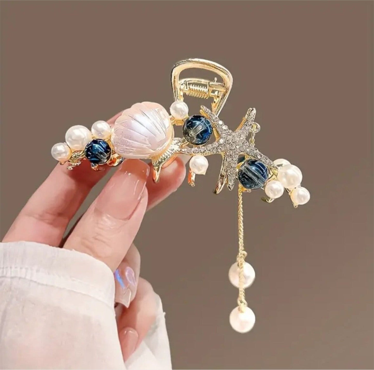 1 piece elegant starfish seashell hair claw clip|hair clip|barrette|hair accessories