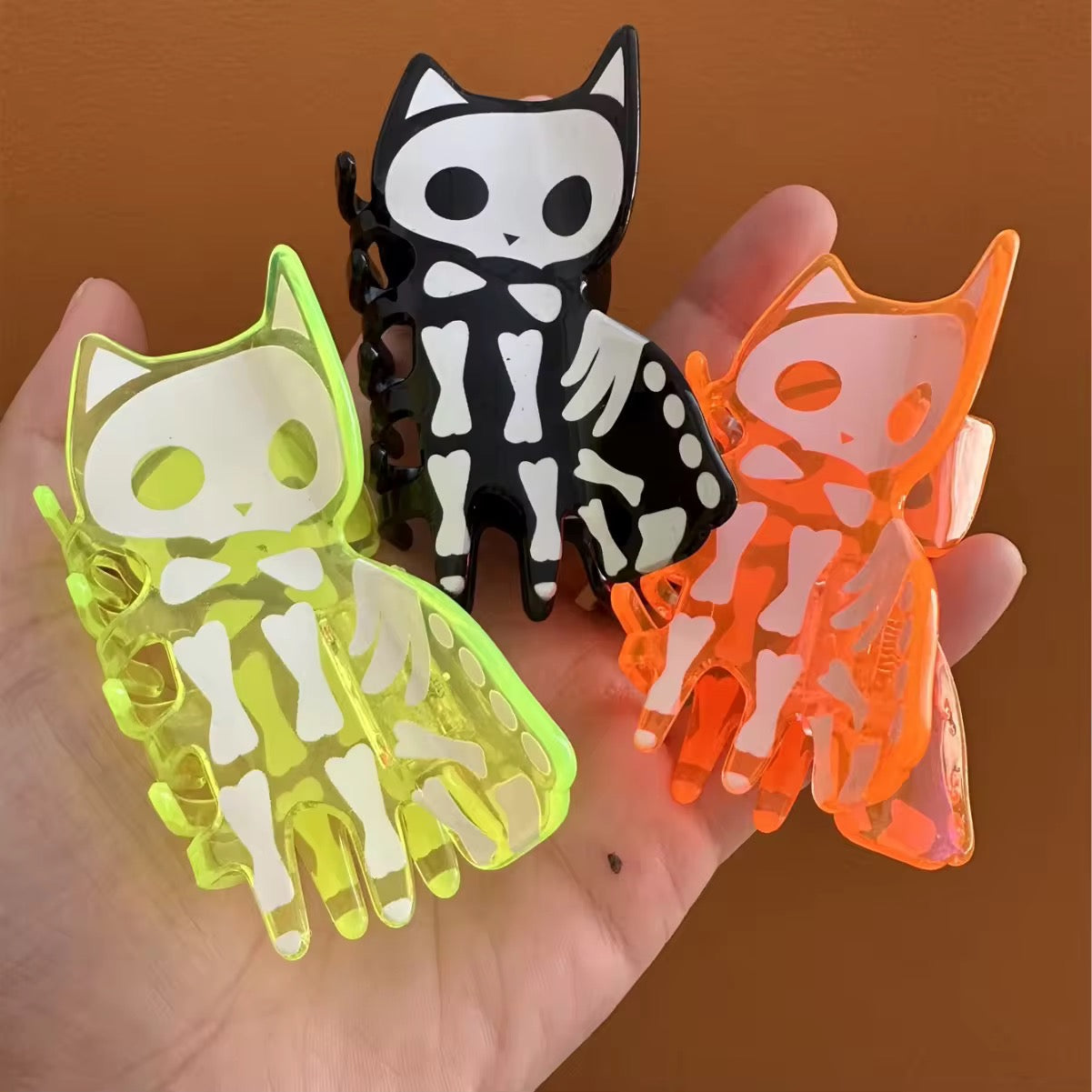 1 piece skeleton cat hair claw clip|hair clip|barrette|hair accessories