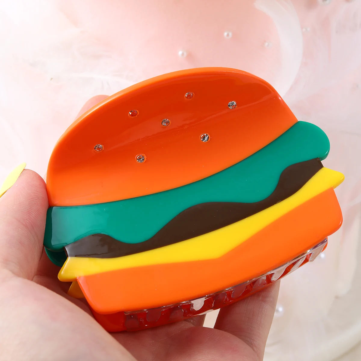 1 piece hamburger hair claw clip|hair clip|barrette|hair accessories