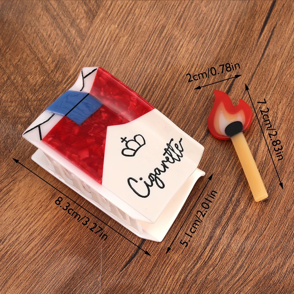 2 piece match and cigarette hair claw clip