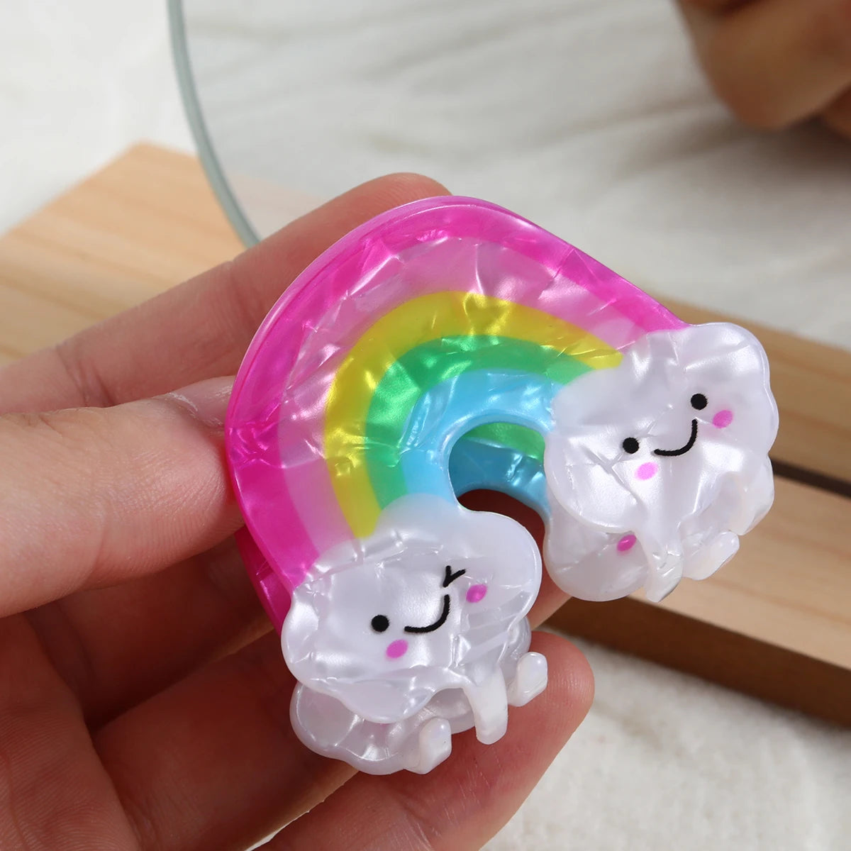 1 piece mini rainbow hair claw clip|hair clip|barrette|hair accessories