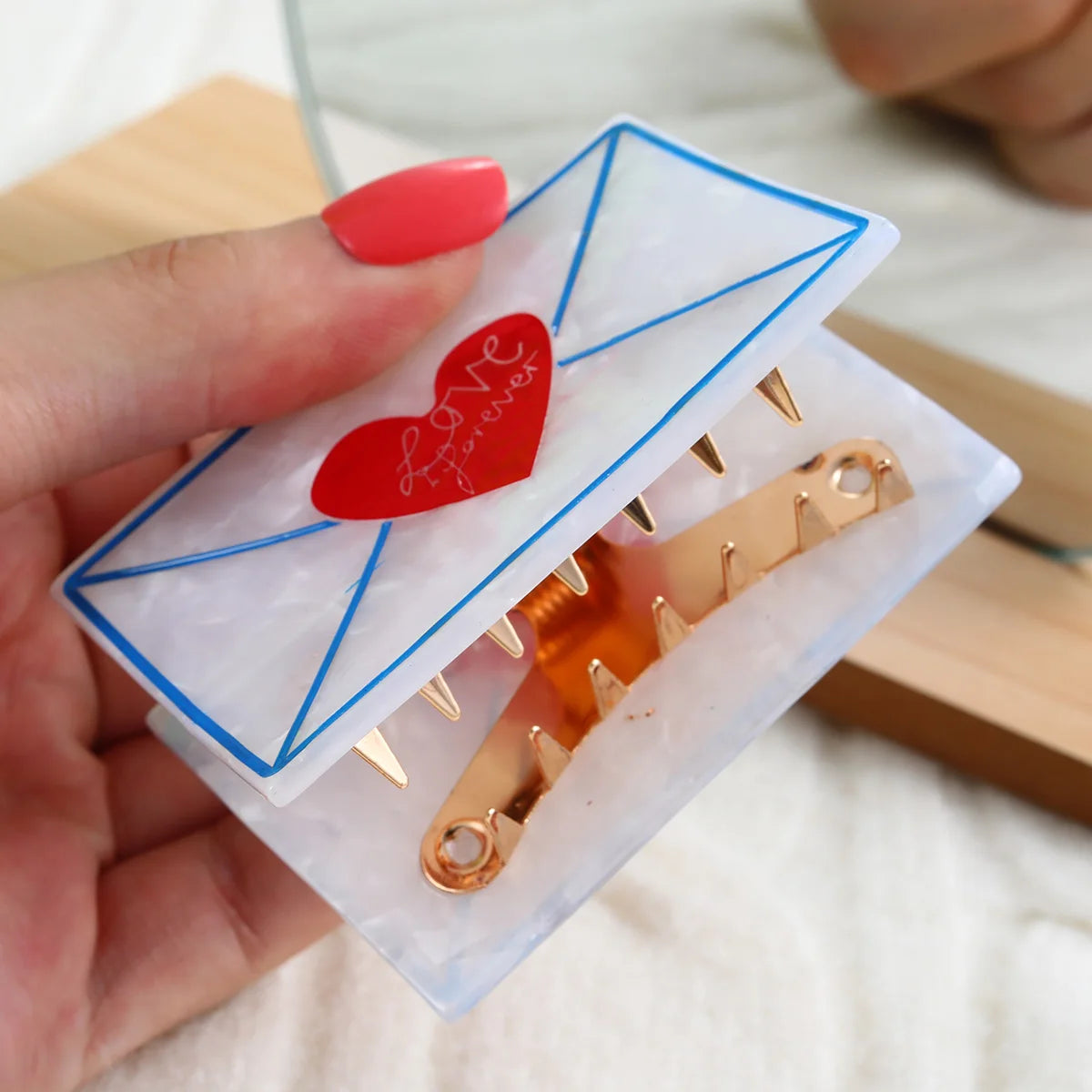 1 piece envelope mail hair claw clip|hair clip|barrette|hair accessories