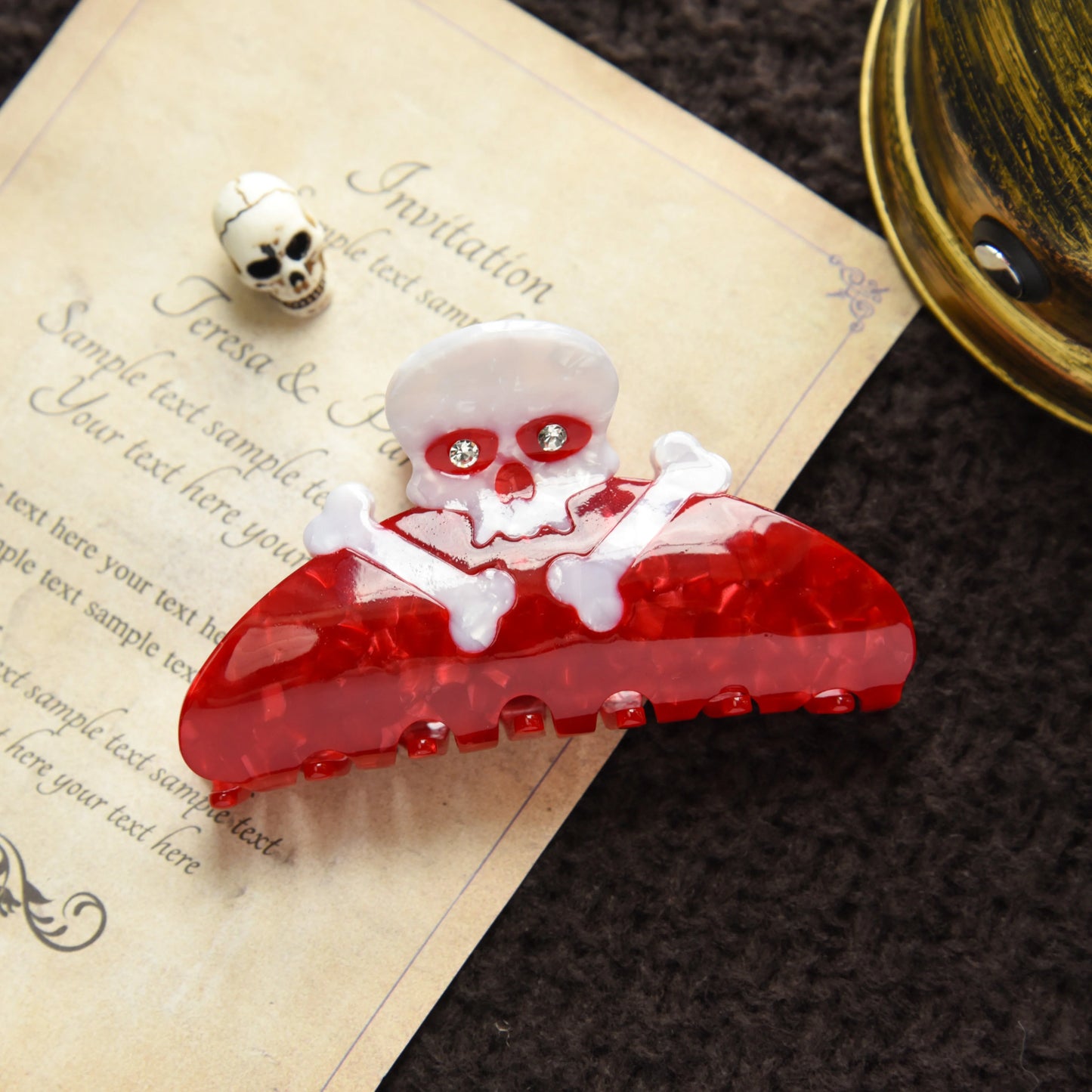 1 piece halloween skull hair claw clip|hair clip|barrette|hair accessories