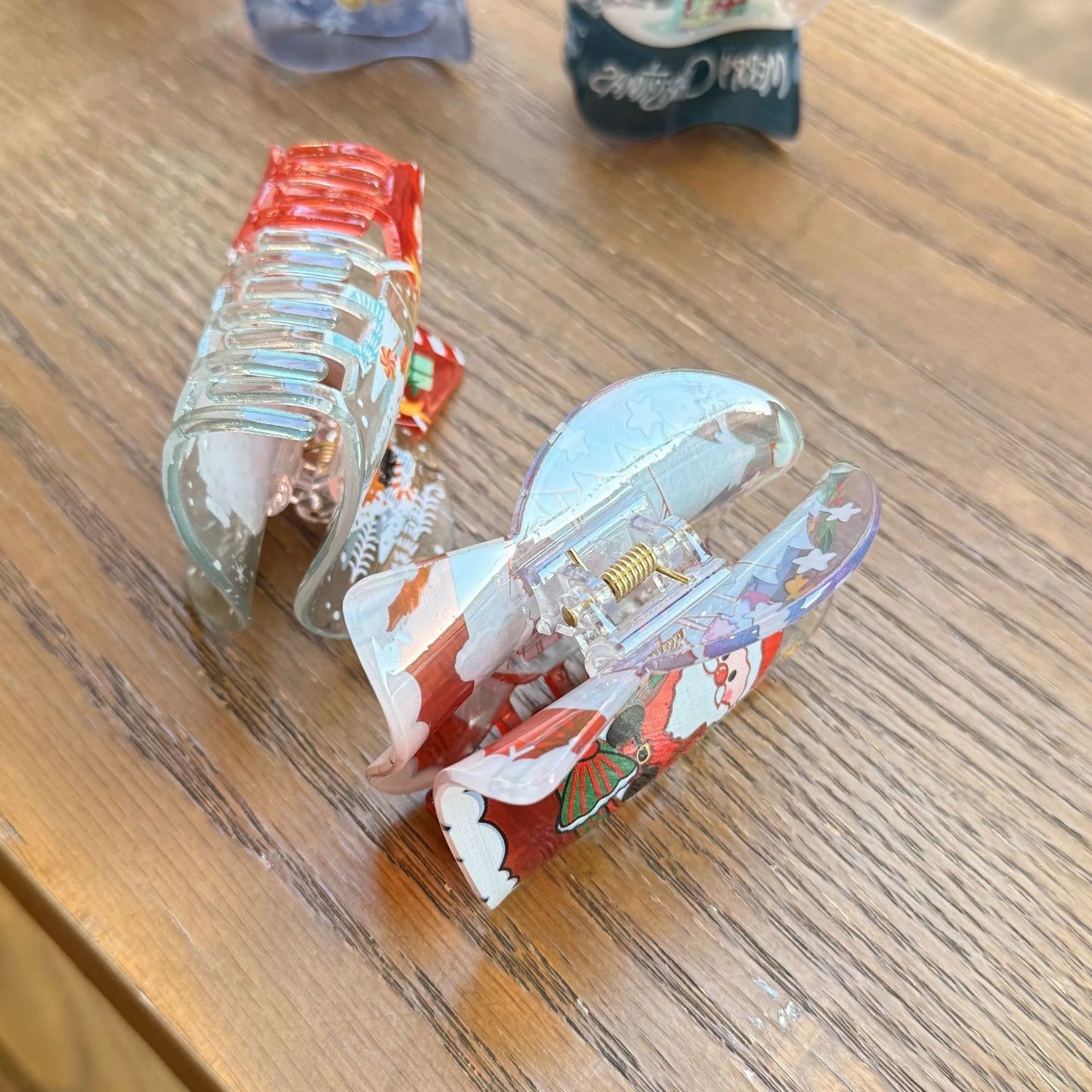Snowglobe Christmas Hair Claw Clip