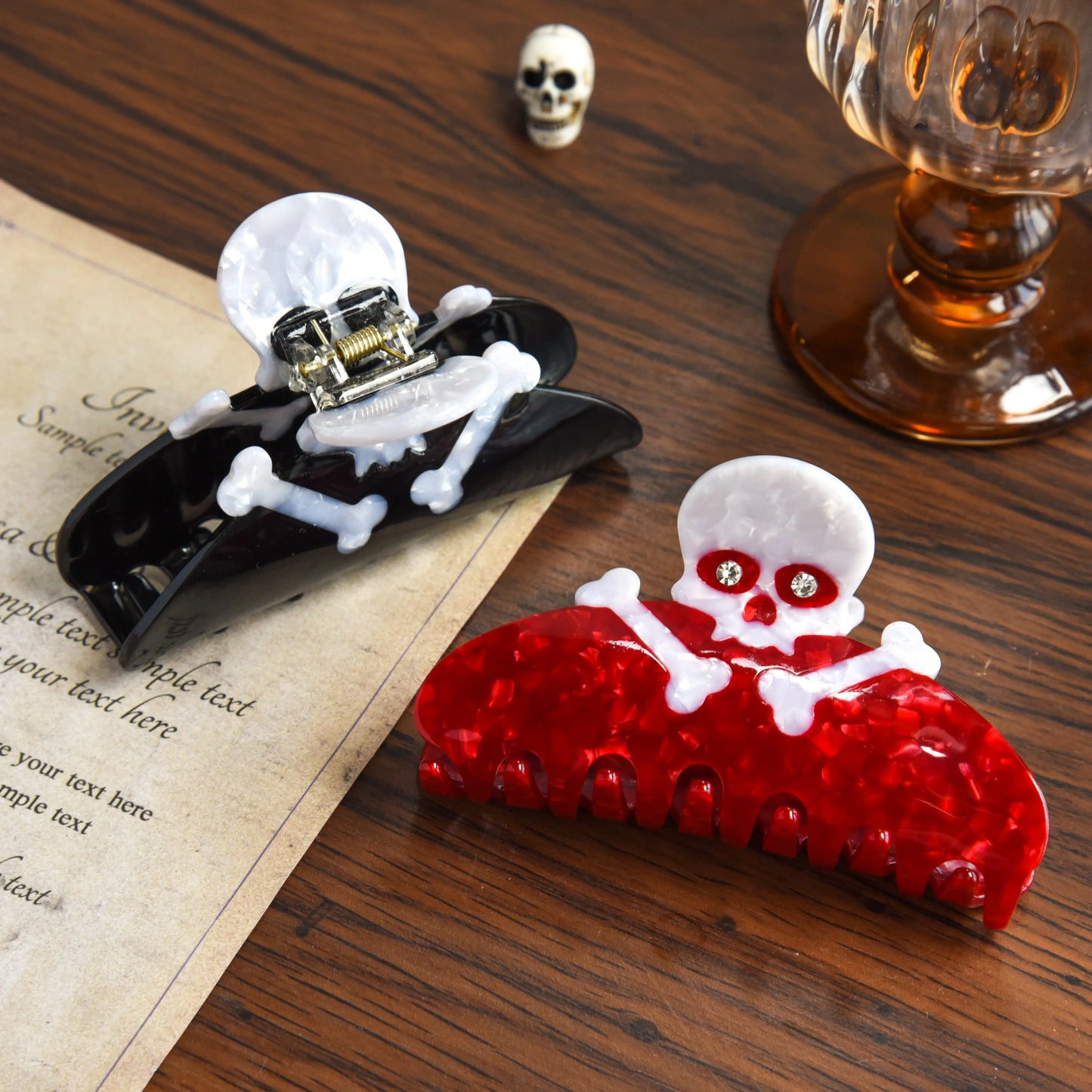 1 piece halloween skull hair claw clip|hair clip|barrette|hair accessories