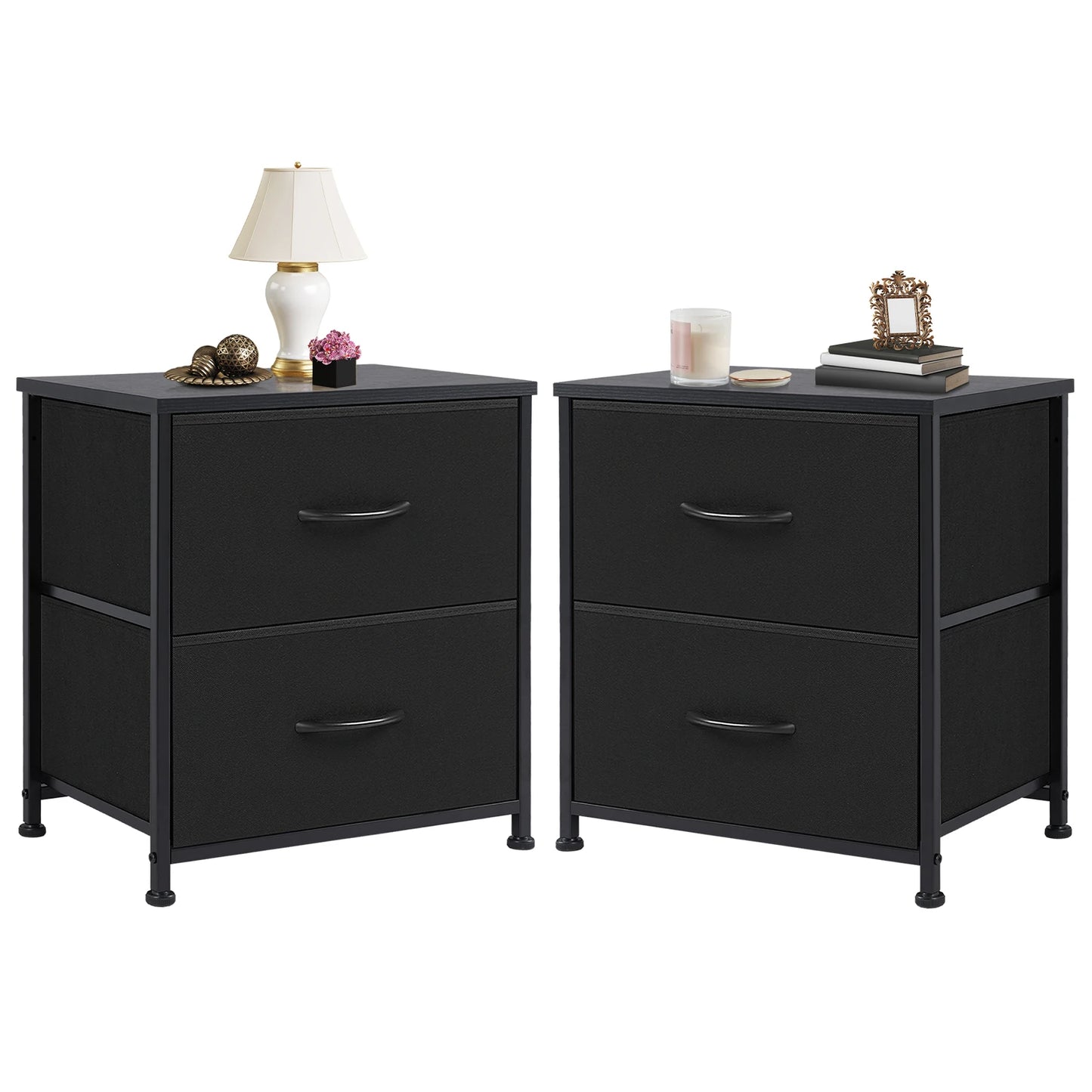2 Drawer Nightstand Bedside Storage Table