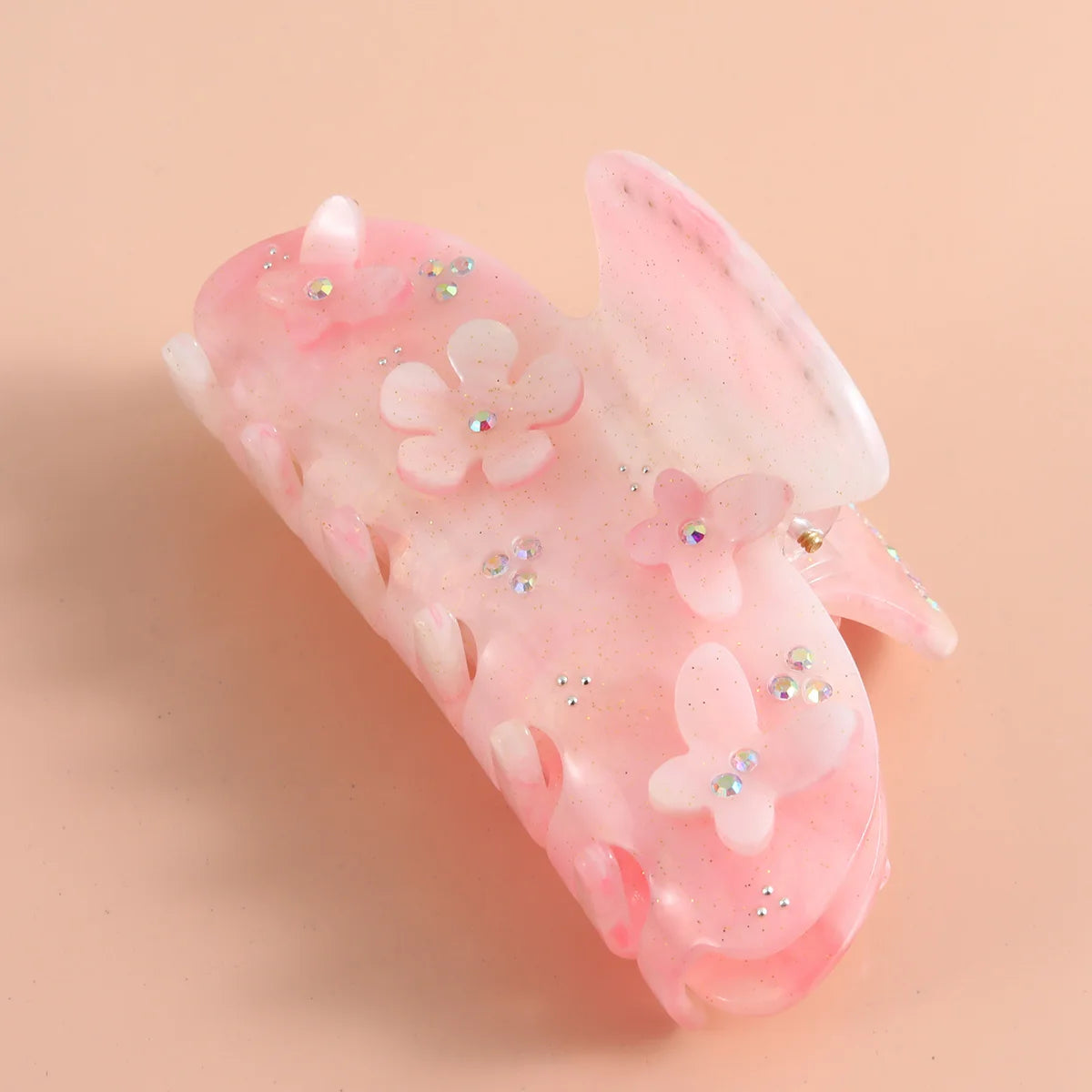 1 piece pink butterfly hair claw clip|hair clip|barrette|hair accessories