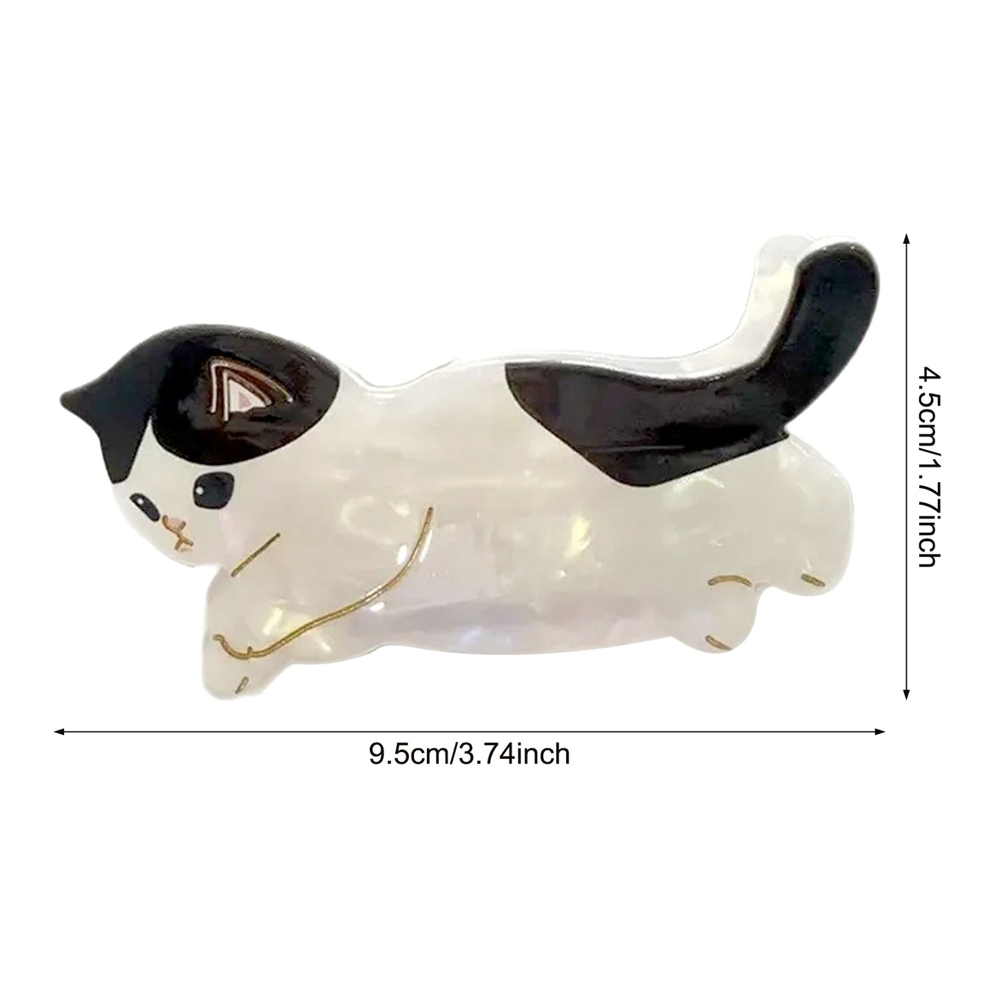 Cute black and white Cat Hair Claw Clip