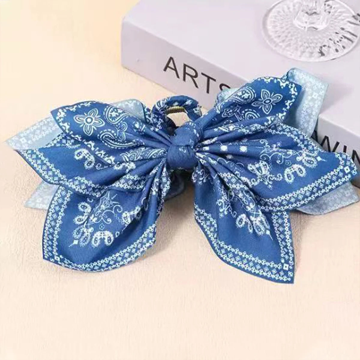 1 piece boho bow bandana fabric hair claw clip|hair clip|barrette|hair accessories