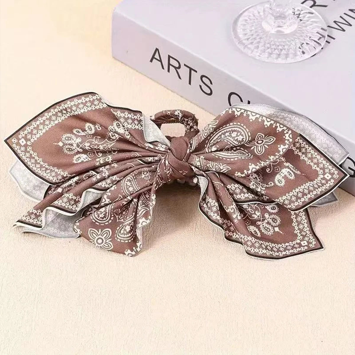 1 piece boho bow bandana fabric hair claw clip|hair clip|barrette|hair accessories
