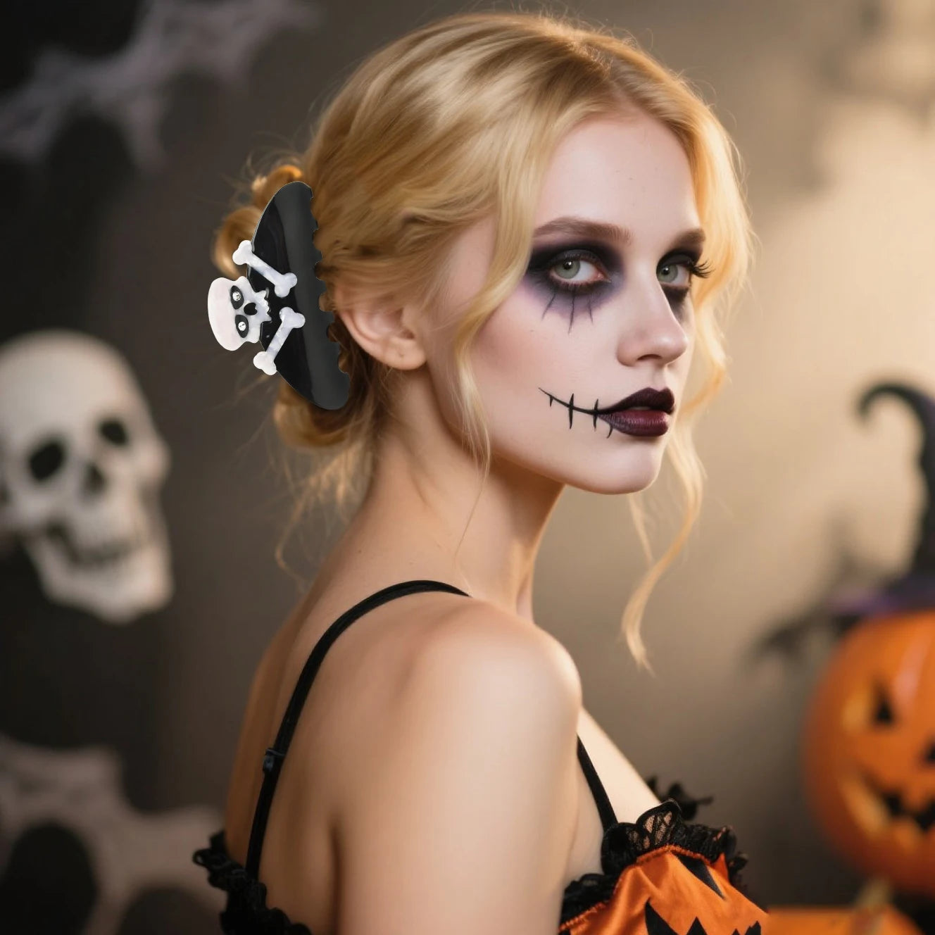 1 piece halloween skull hair claw clip|hair clip|barrette|hair accessories