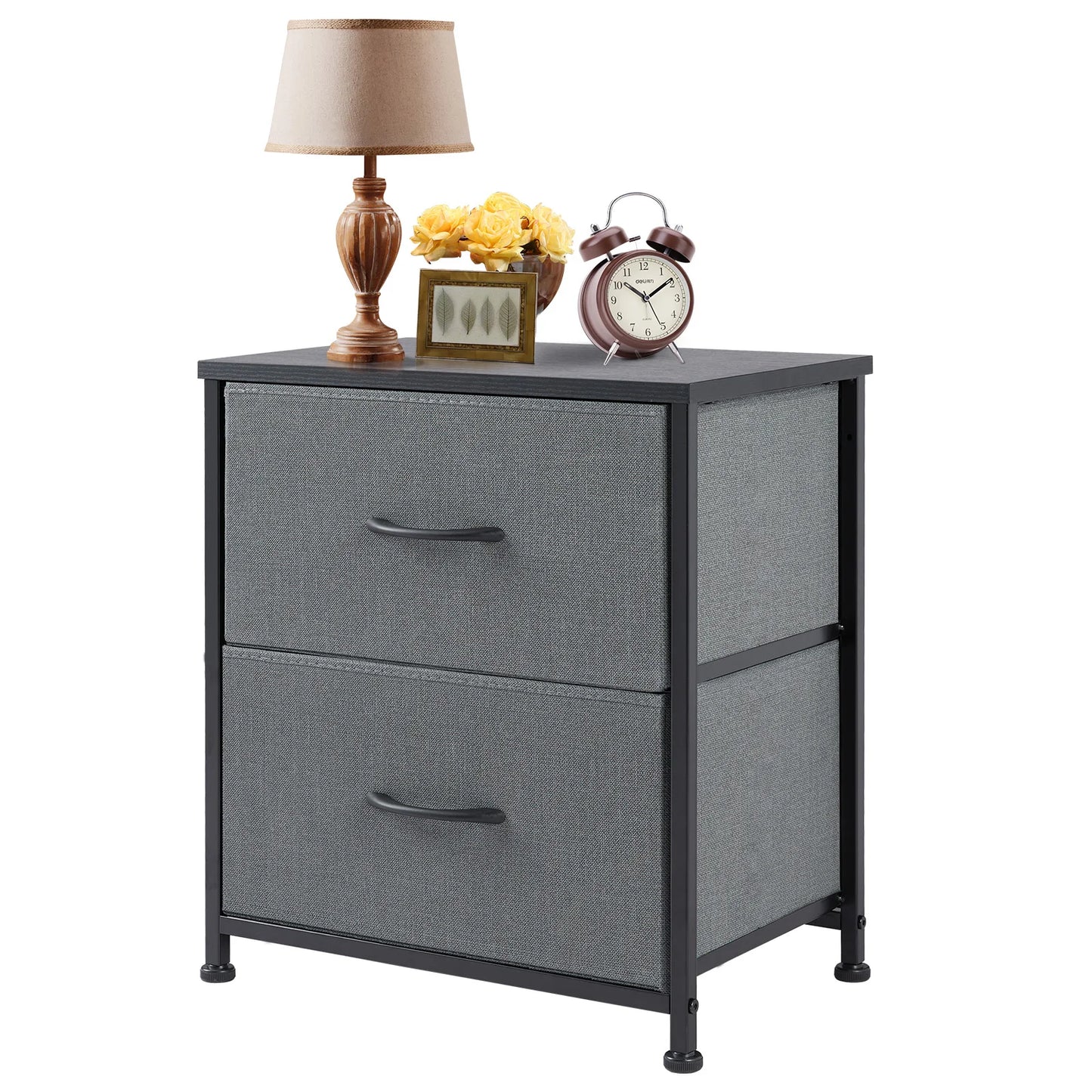 2 Drawer Nightstand Bedside Storage Table