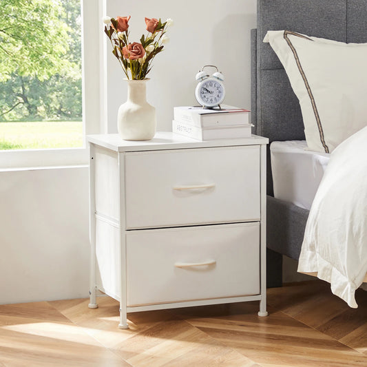 2 Drawer Nightstand Bedside Storage Table