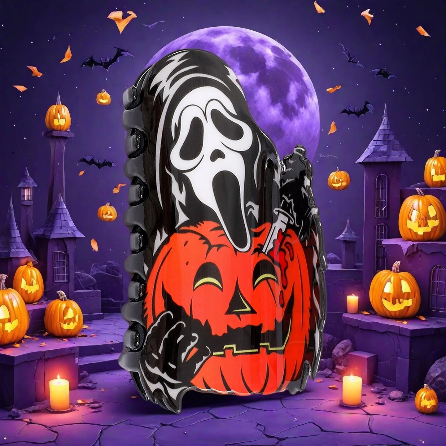 1 piece halloween ghostface hair claw clip|hair clip|barrette|hair accessories