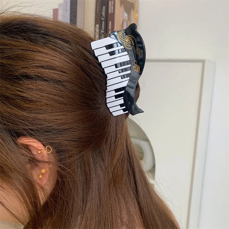 1 piece Music, Saxophone, keyboard piano hair claw clip|hair clip|barrette|hair accessories