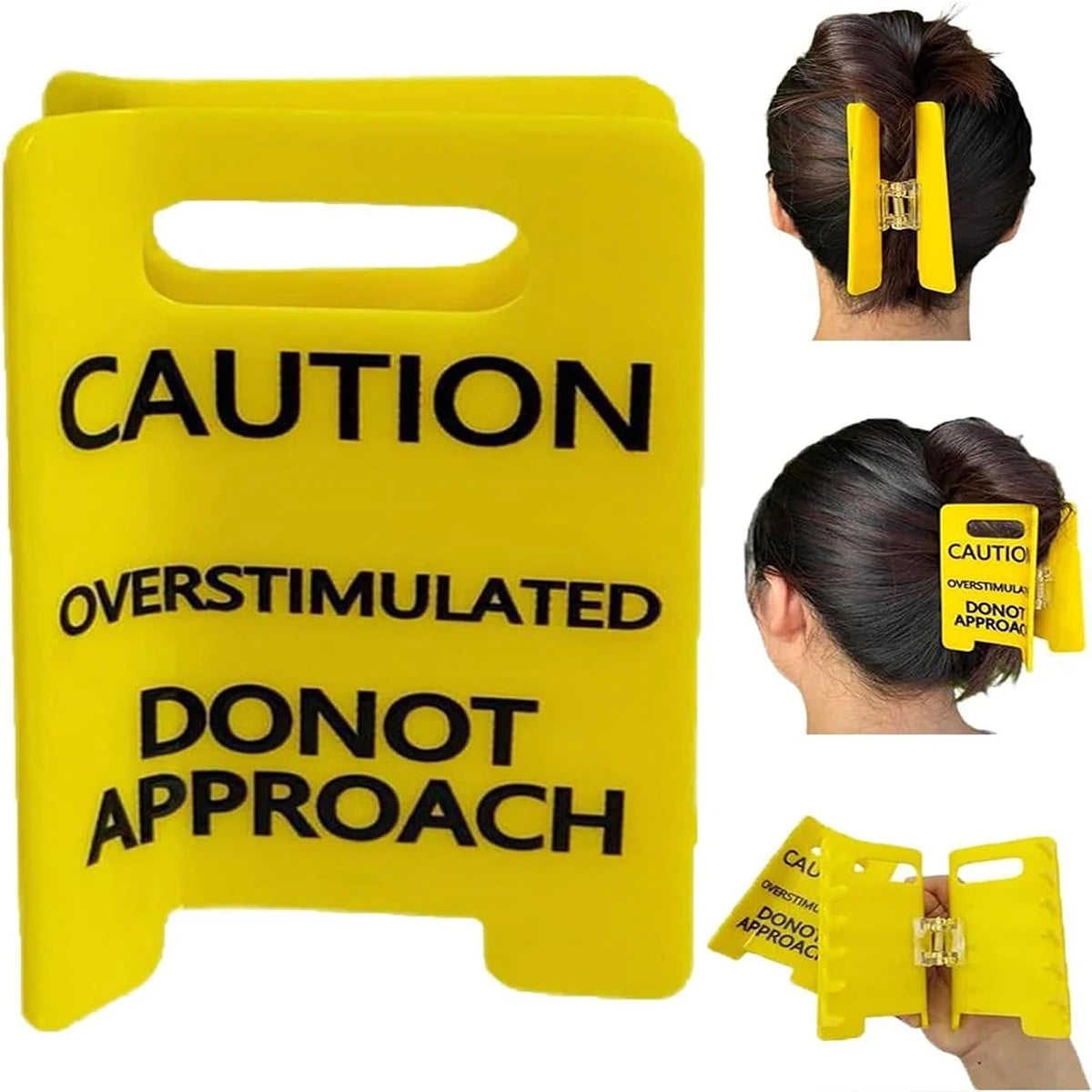 1 piece caution warning sign hair claw clip|hair clip|barrette|hair accessories
