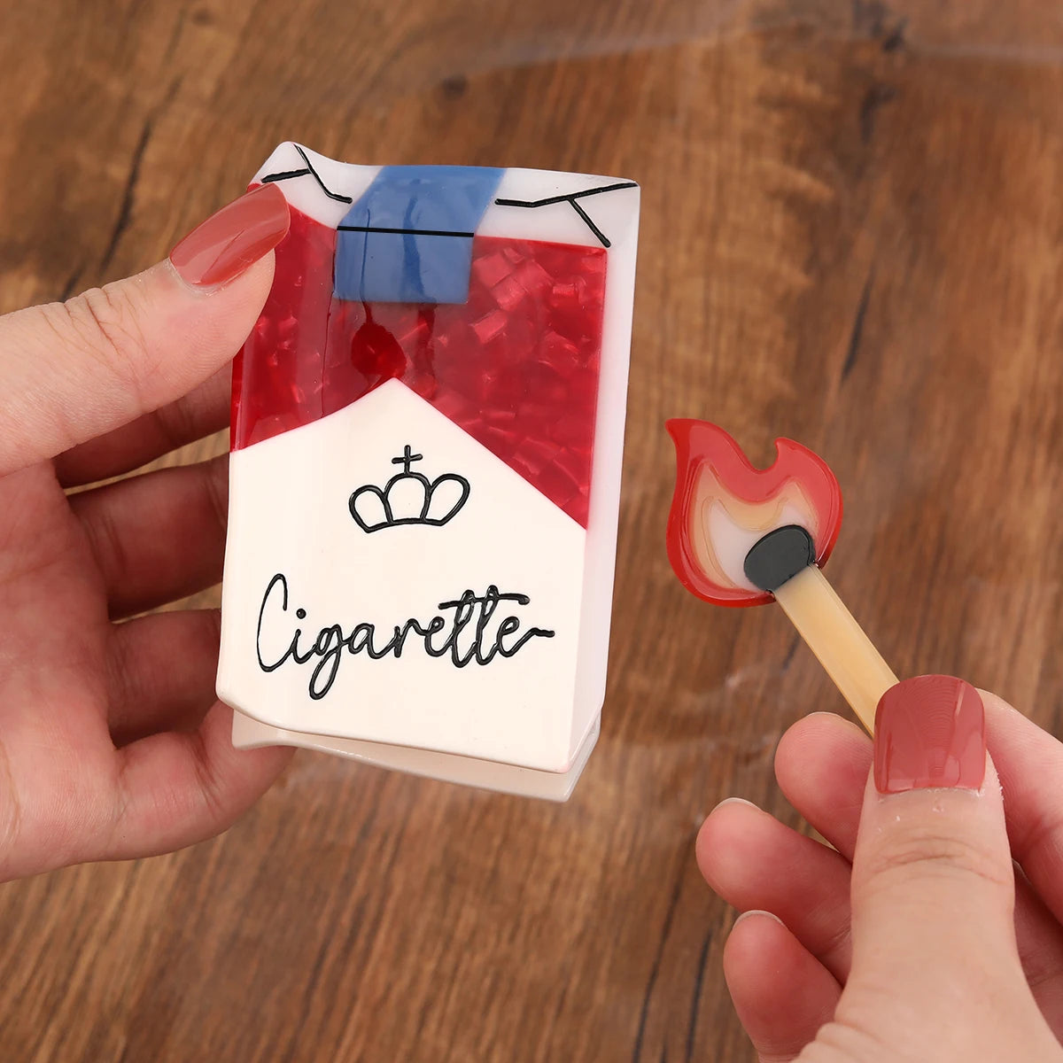 2 piece match and cigarette hair claw clip
