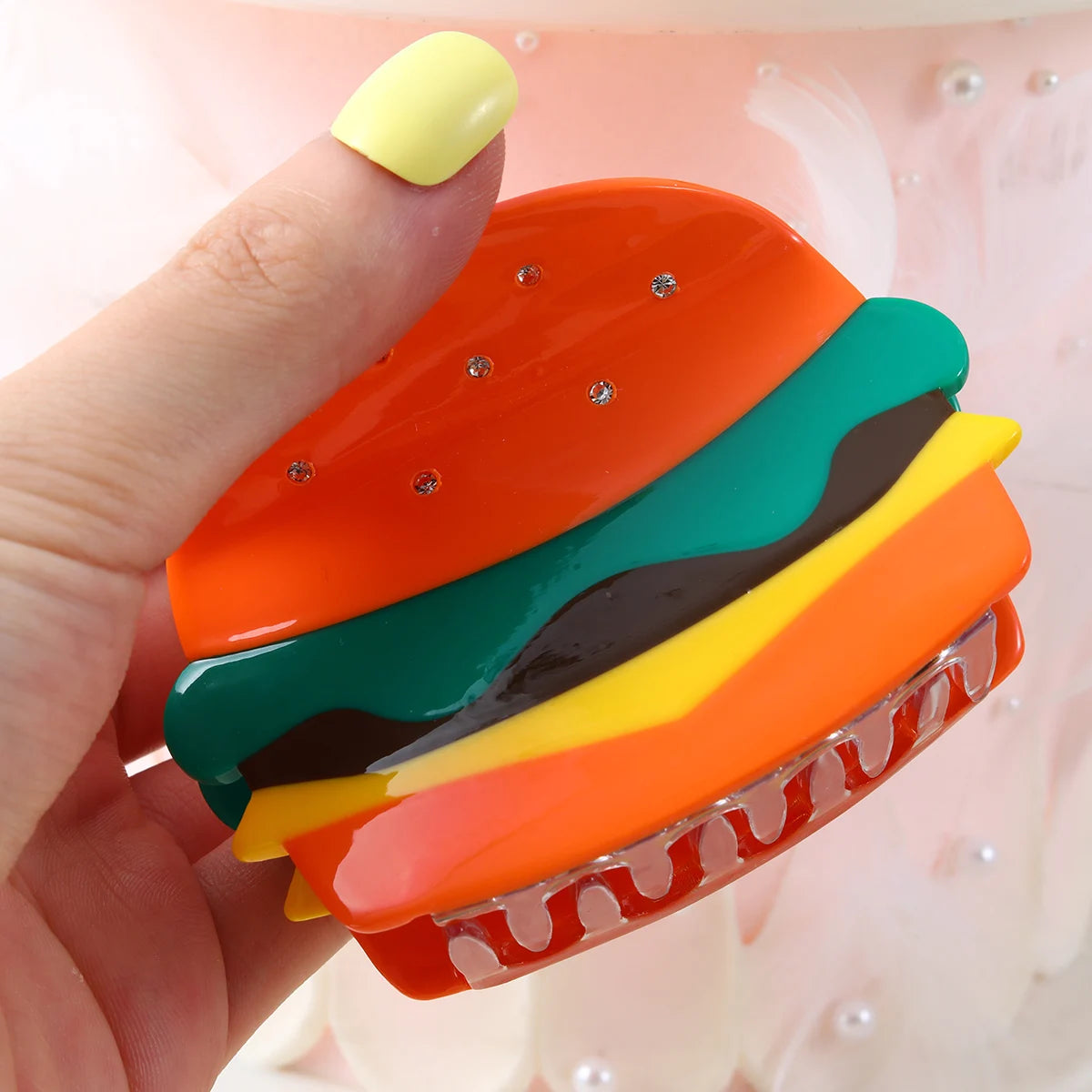 1 piece hamburger hair claw clip|hair clip|barrette|hair accessories