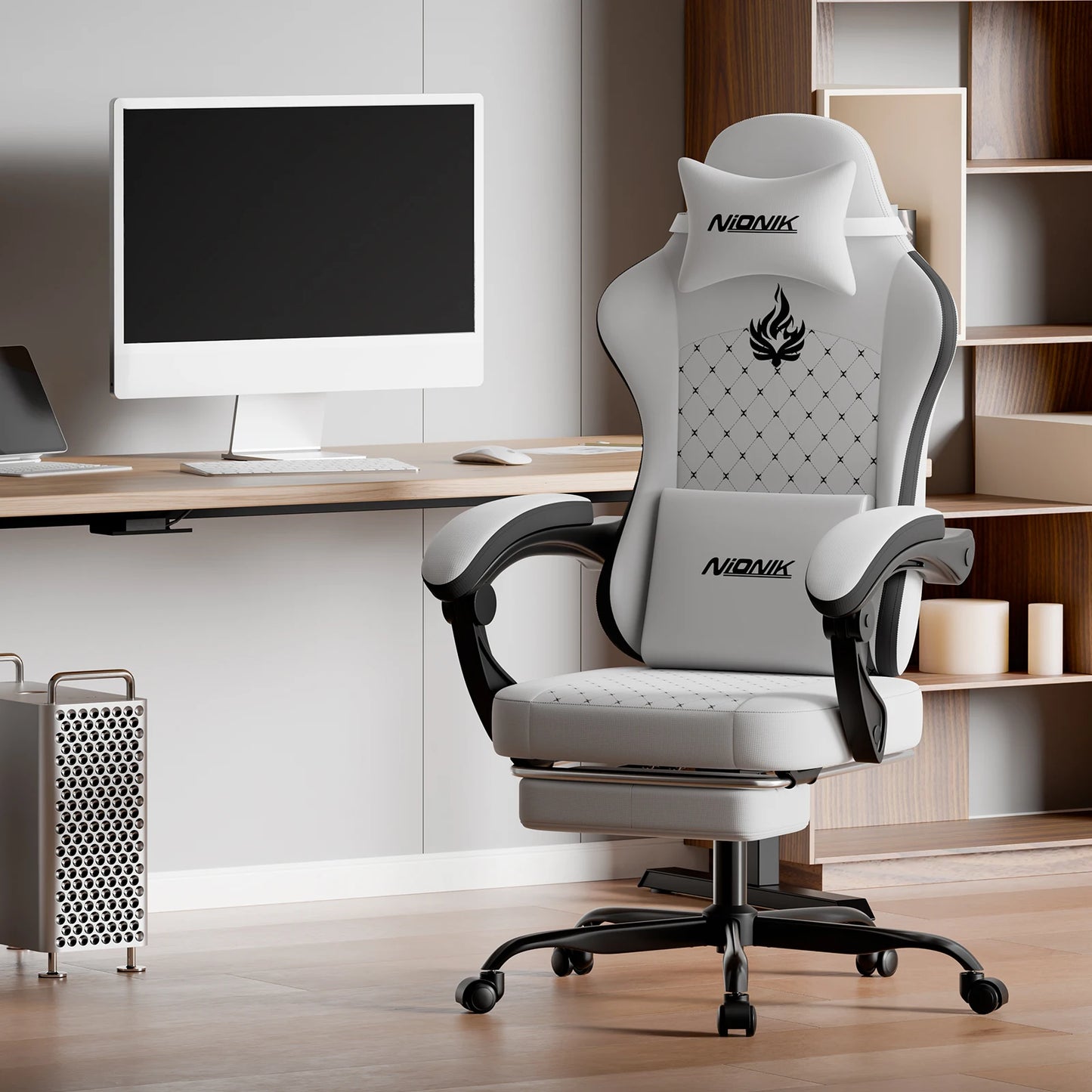 Ergonomic Gaming Chair with Footrest