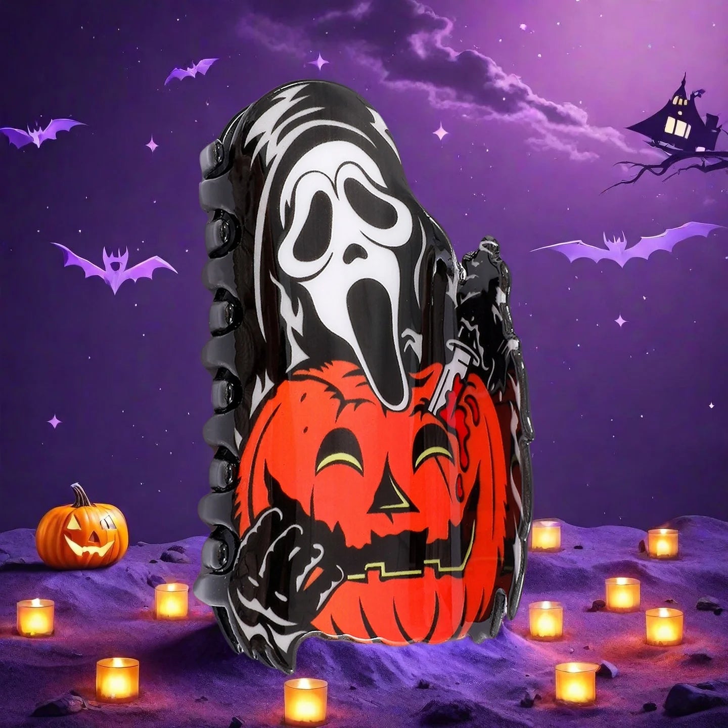 1 piece halloween ghostface hair claw clip|hair clip|barrette|hair accessories