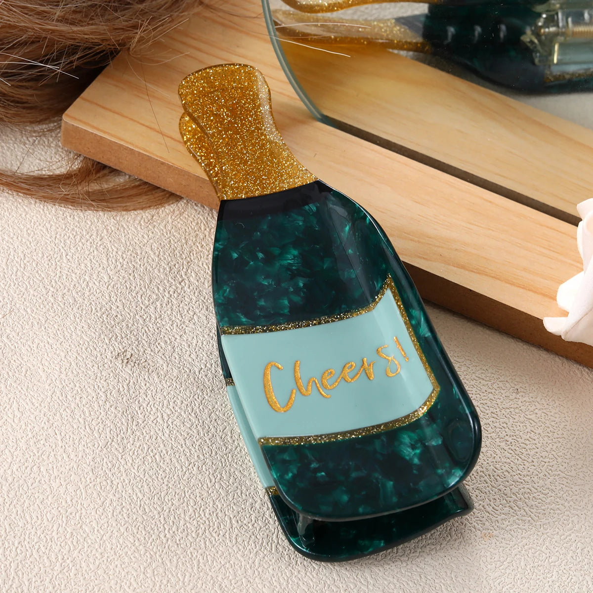 1 piece champagne bottle hair claw clip|hair clip|barrette|hair accessories