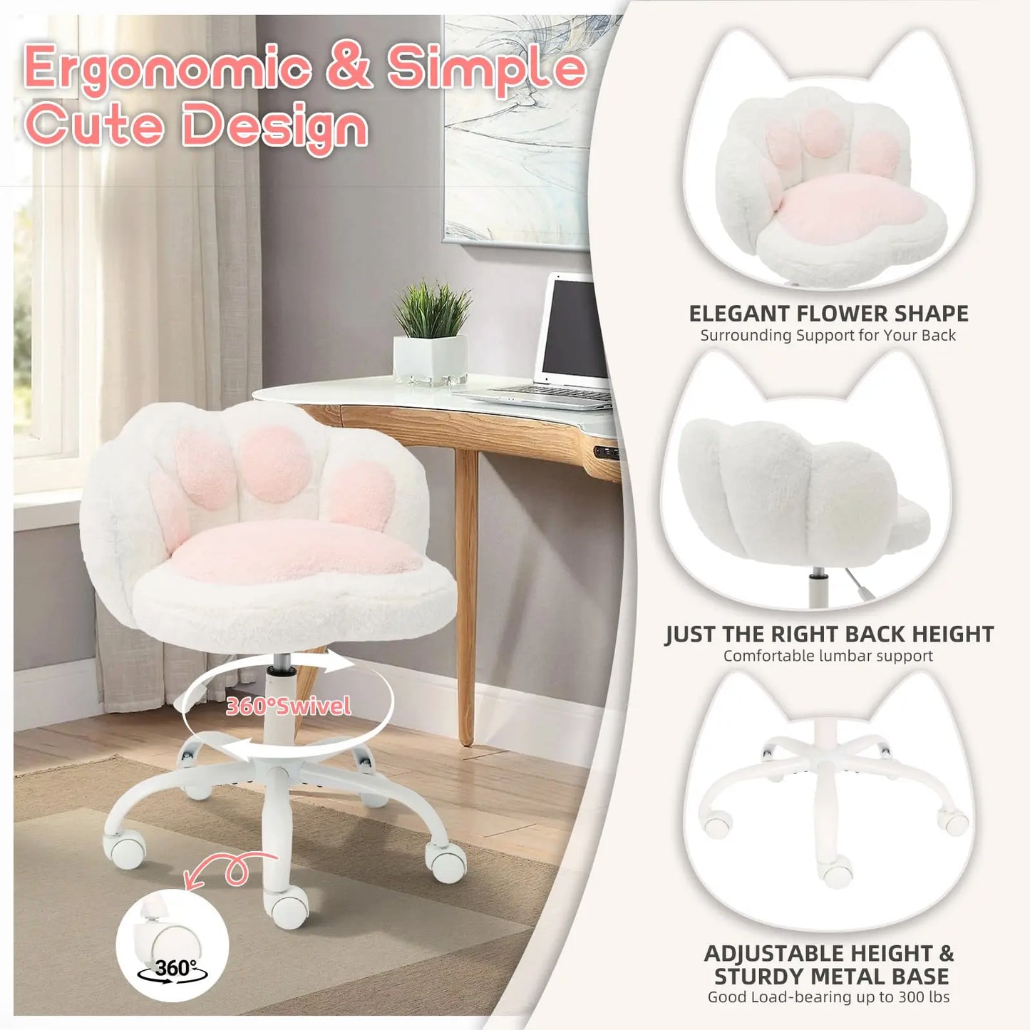 Paw Print Vanity Chair