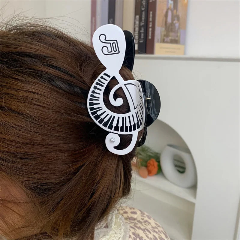 1 piece Music, Saxophone, keyboard piano hair claw clip|hair clip|barrette|hair accessories
