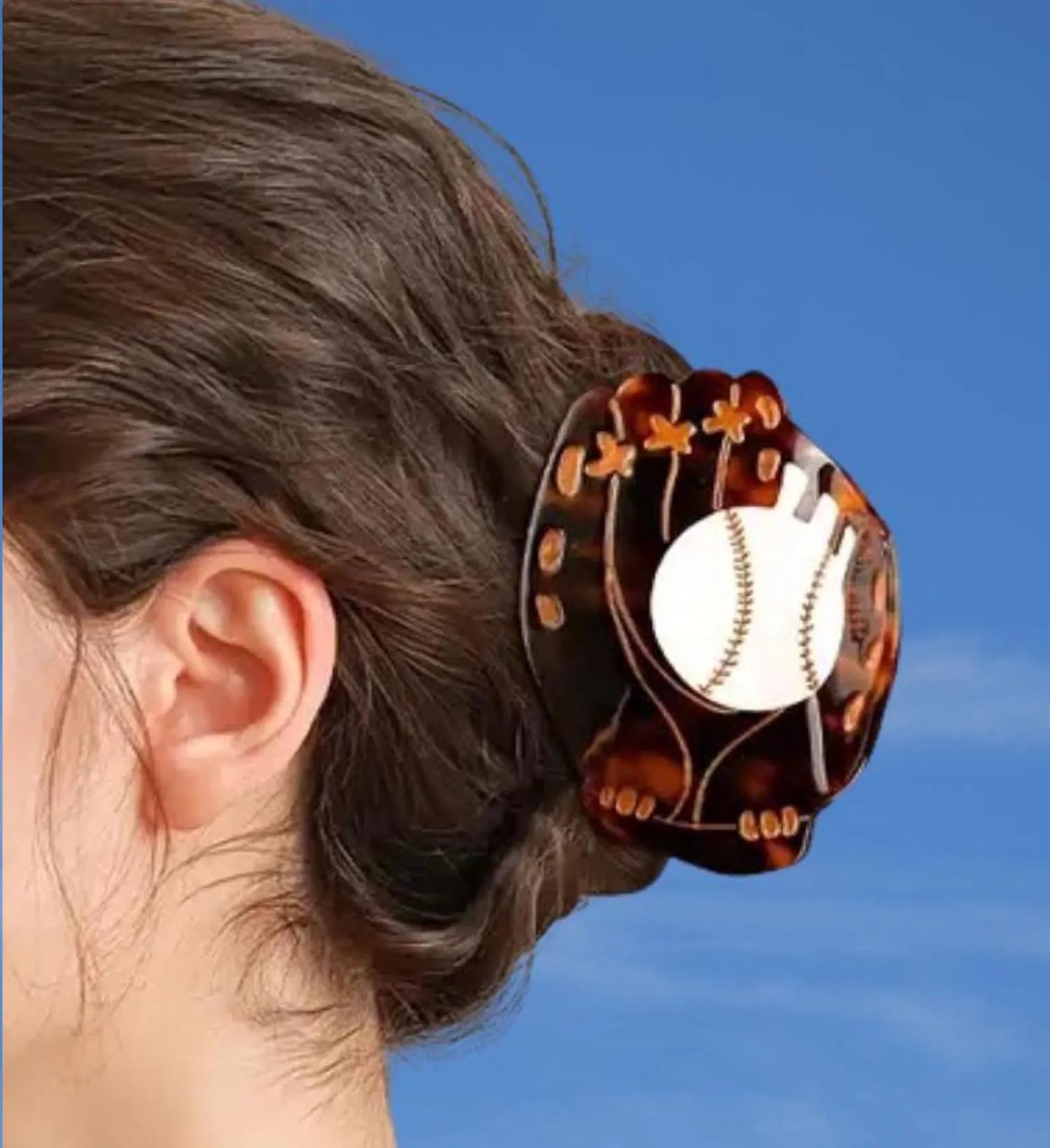 1 piece baseball hair claw clip|hair clip|barrette|hair accessories