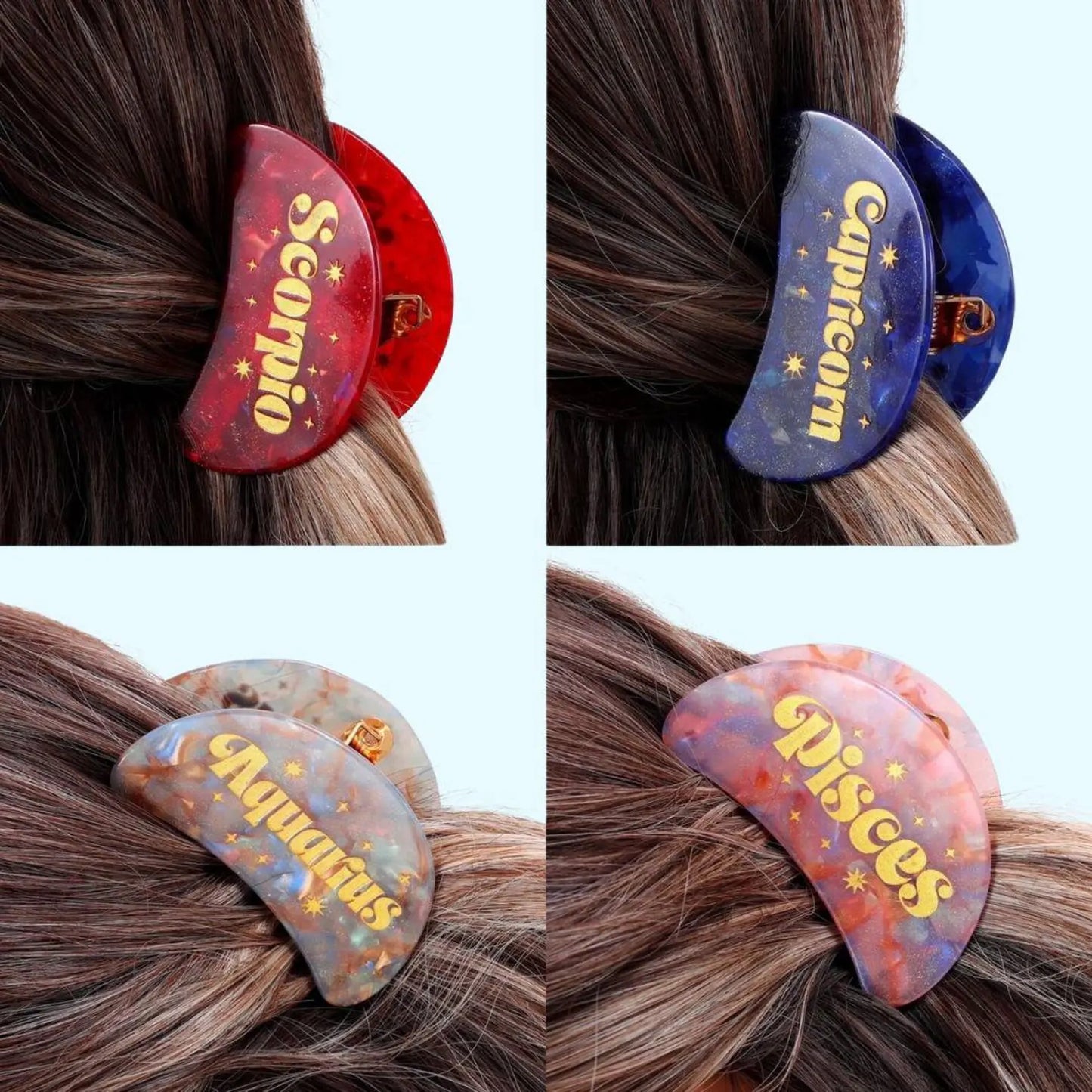 1 piece zodiac signs hair claw clip|hair clip|barrette|hair accessories