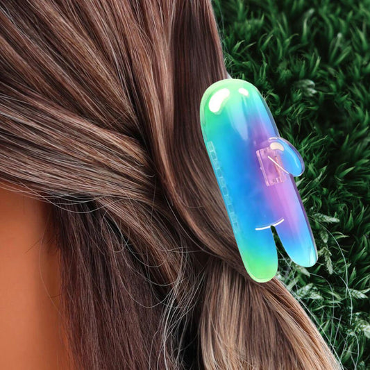 1 piece iridescent color bubble buddy hair claw clip|hair clip|barrette|hair accessories