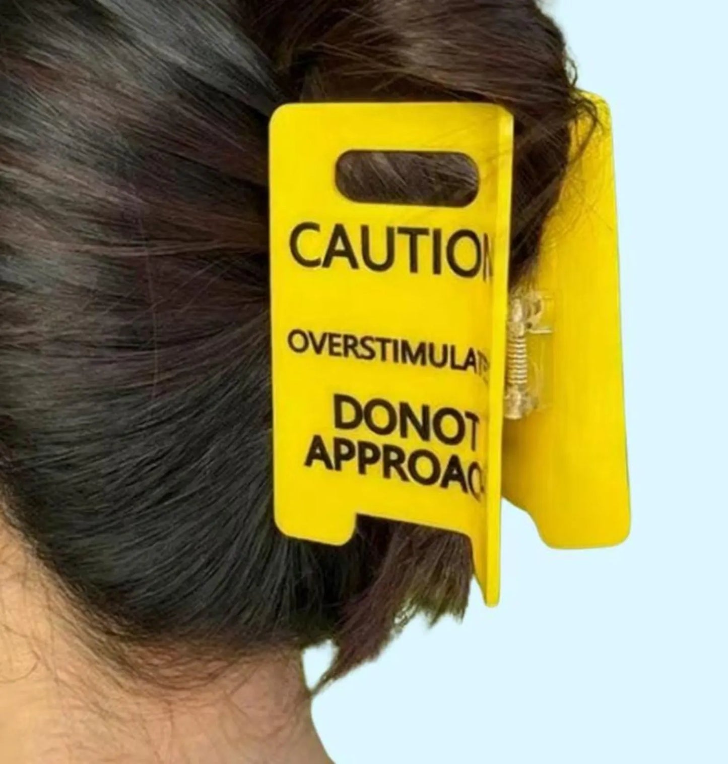 1 piece caution warning sign hair claw clip|hair clip|barrette|hair accessories