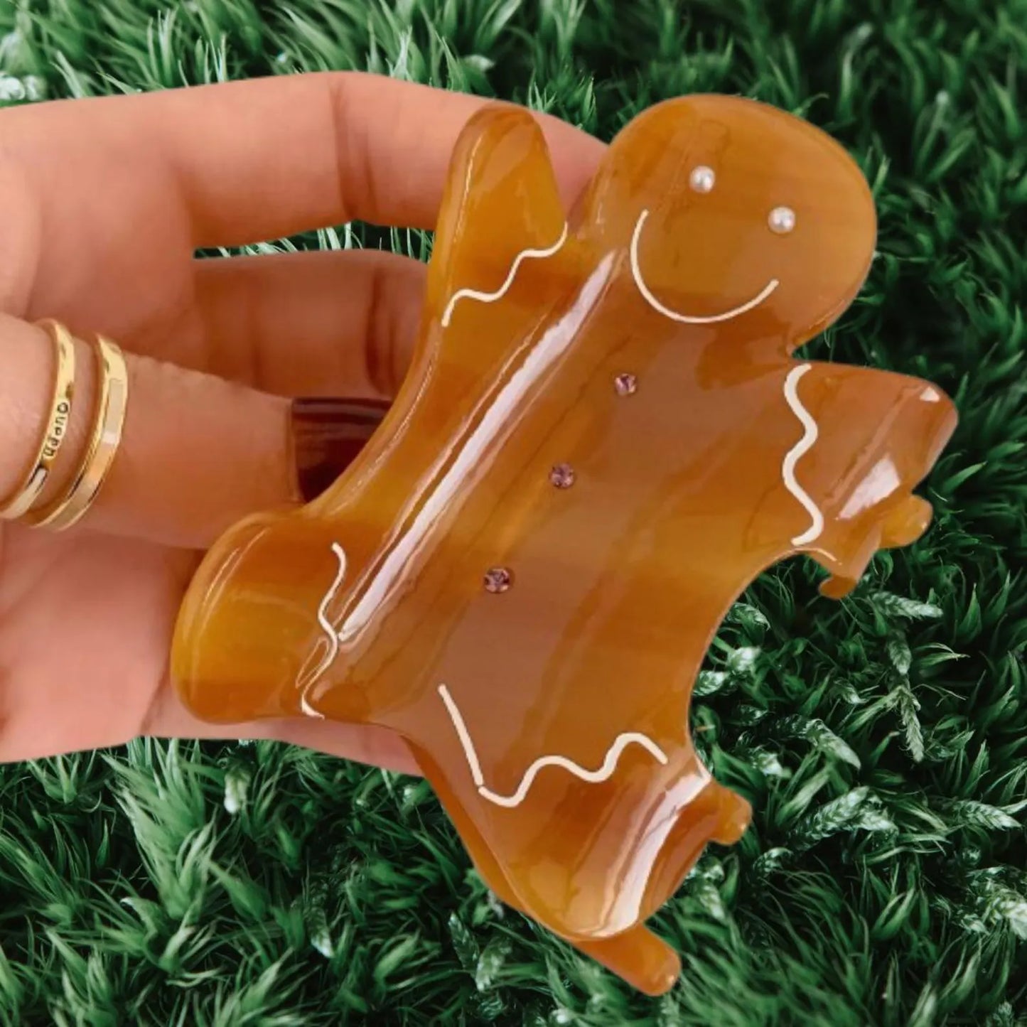 1 piece gingerbread man hair claw clip|hair clip|barrette|hair accessories