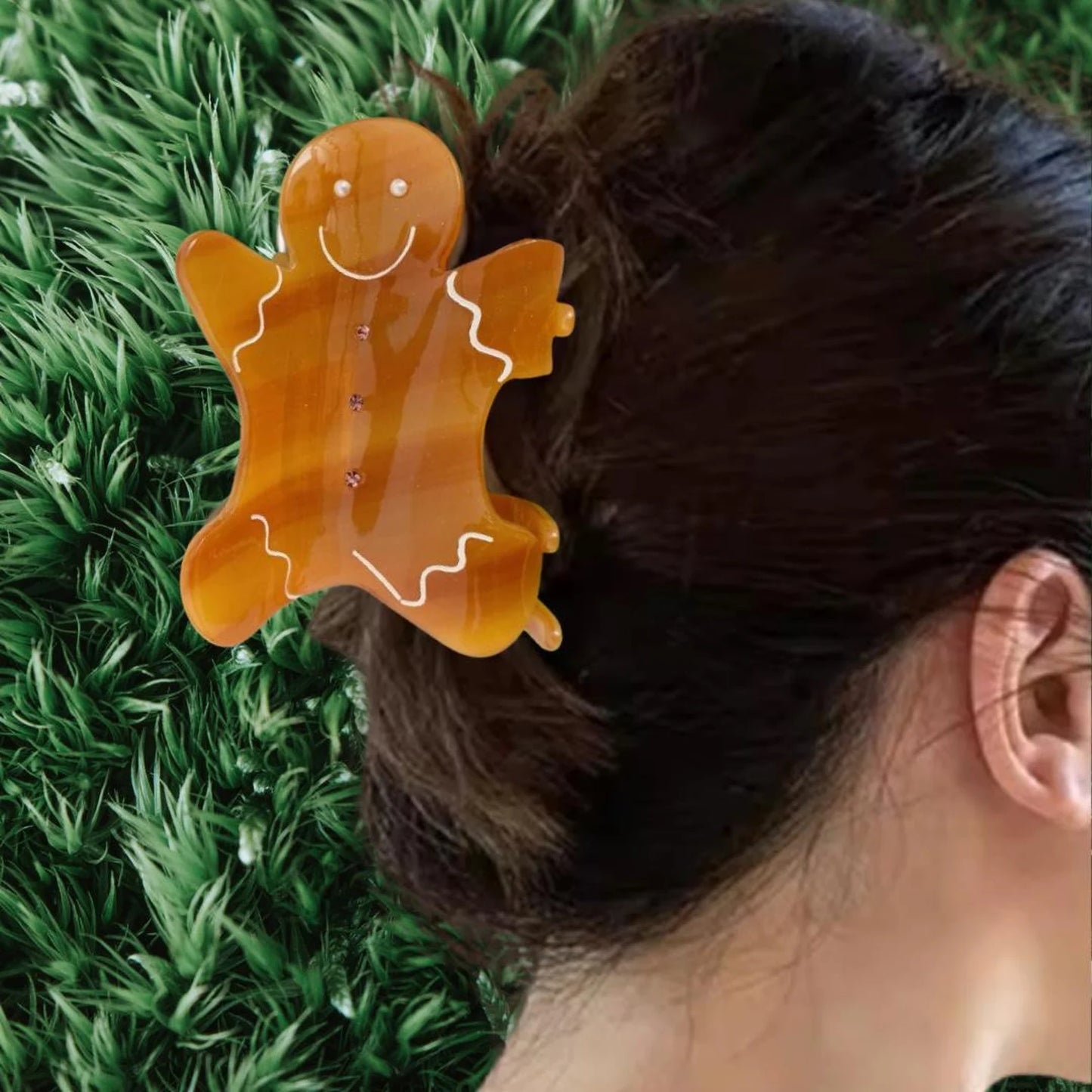 1 piece gingerbread man hair claw clip|hair clip|barrette|hair accessories