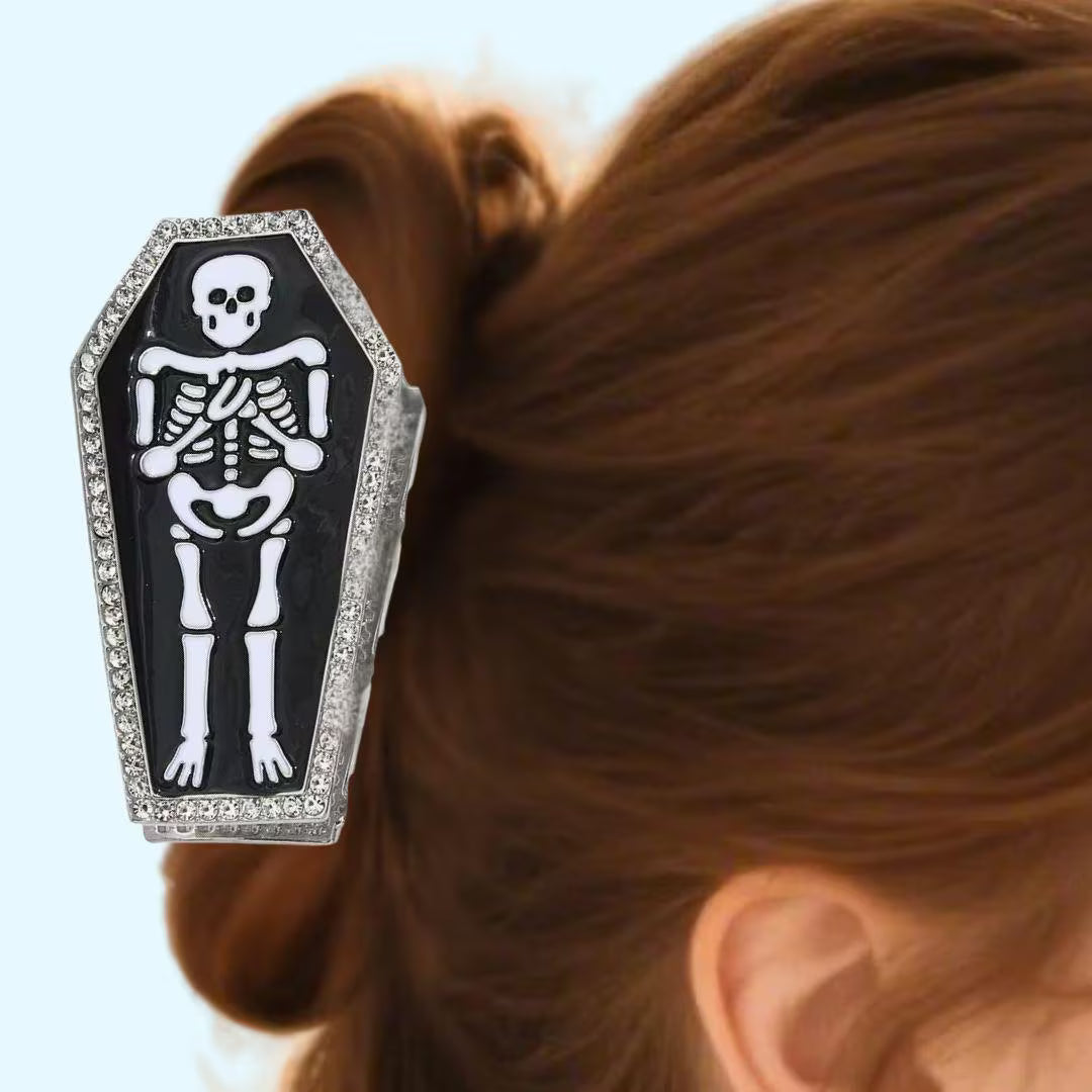 1 piece halloween skelton coffin hair claw clip|hair clip|barrette|hair accessories