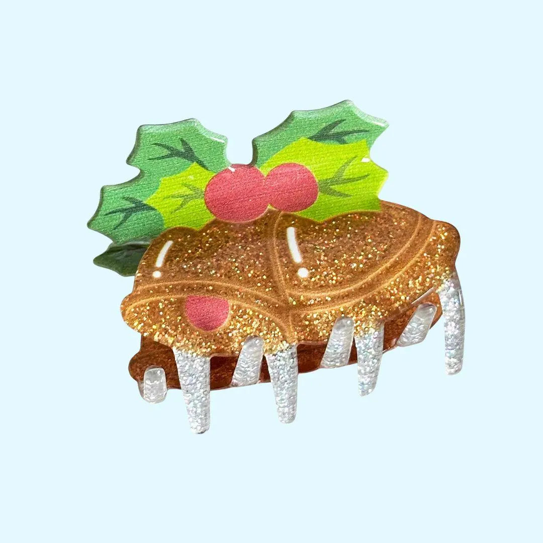 Christmas Bell Hair Claw Clip | Acetate Holiday Barrette