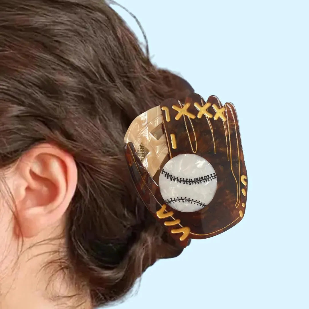 Baseball Glove Hair Claw Clip | Acetate Barrette, Hair Accessories